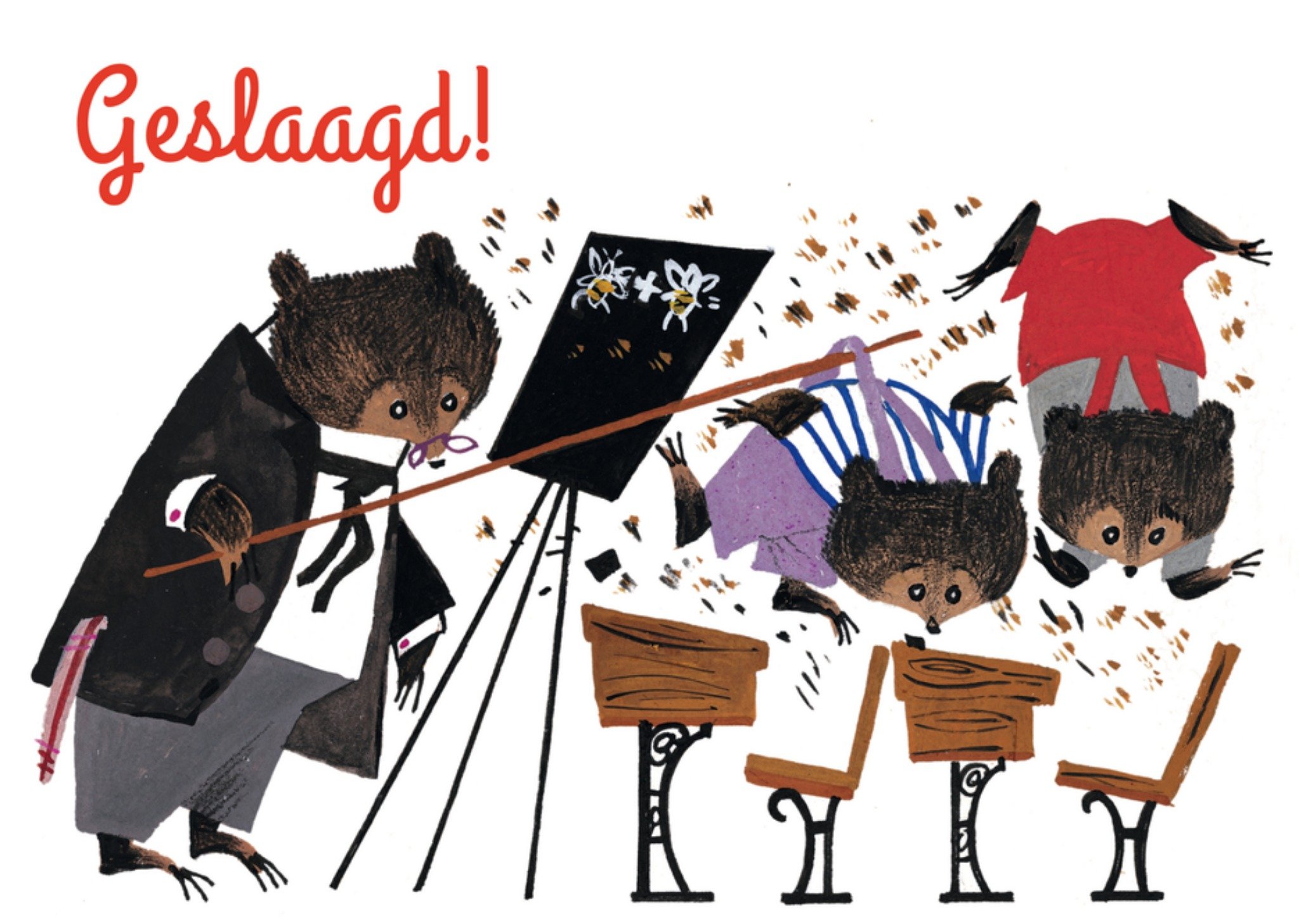 Geslaagd kaart beren Kaart Fiep Westendorp