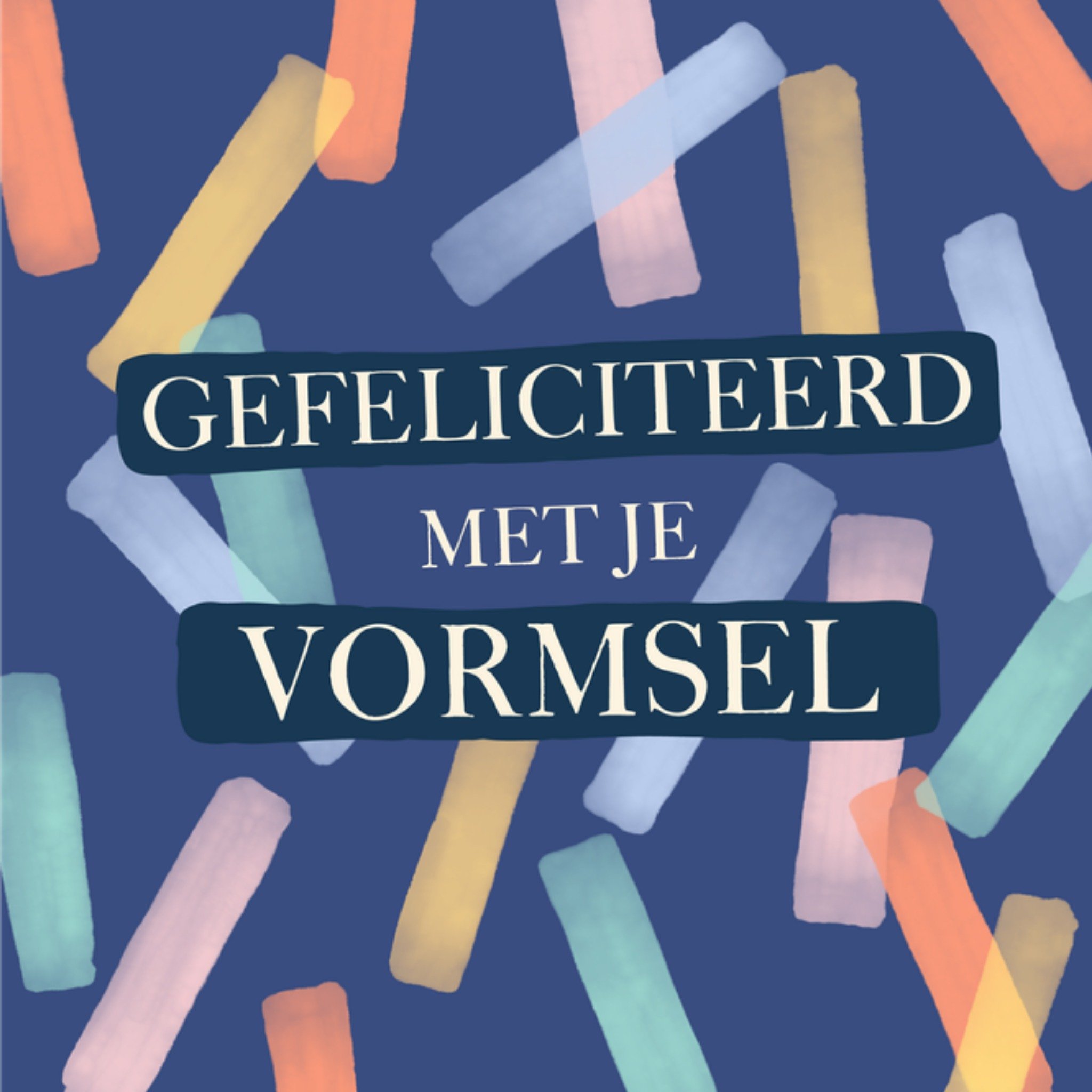 Greetz Vormsel kaart Confetti Vierkant
