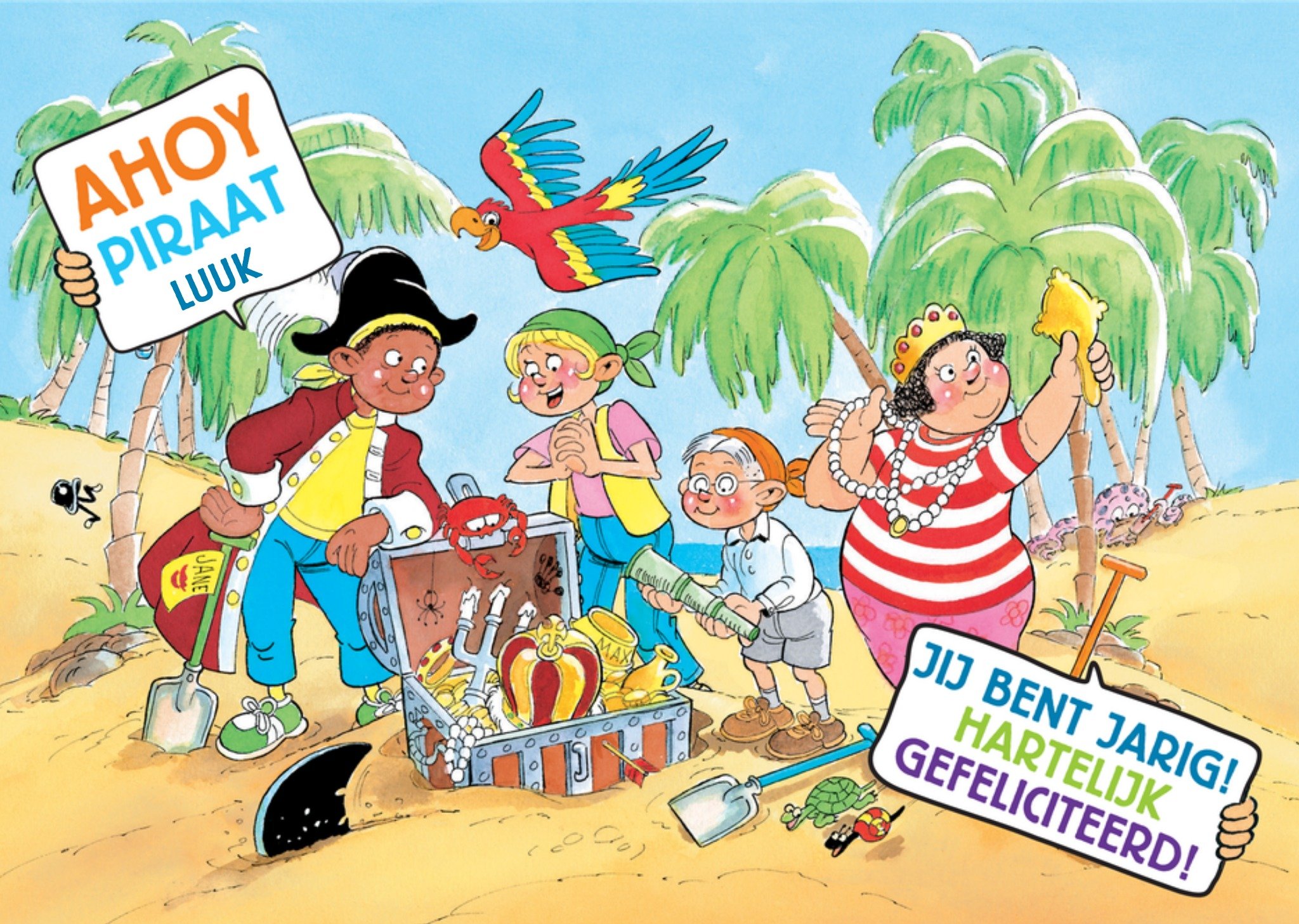 Verjaardagskaart Ahoy piraat Kaart Jan van Haasteren Junior