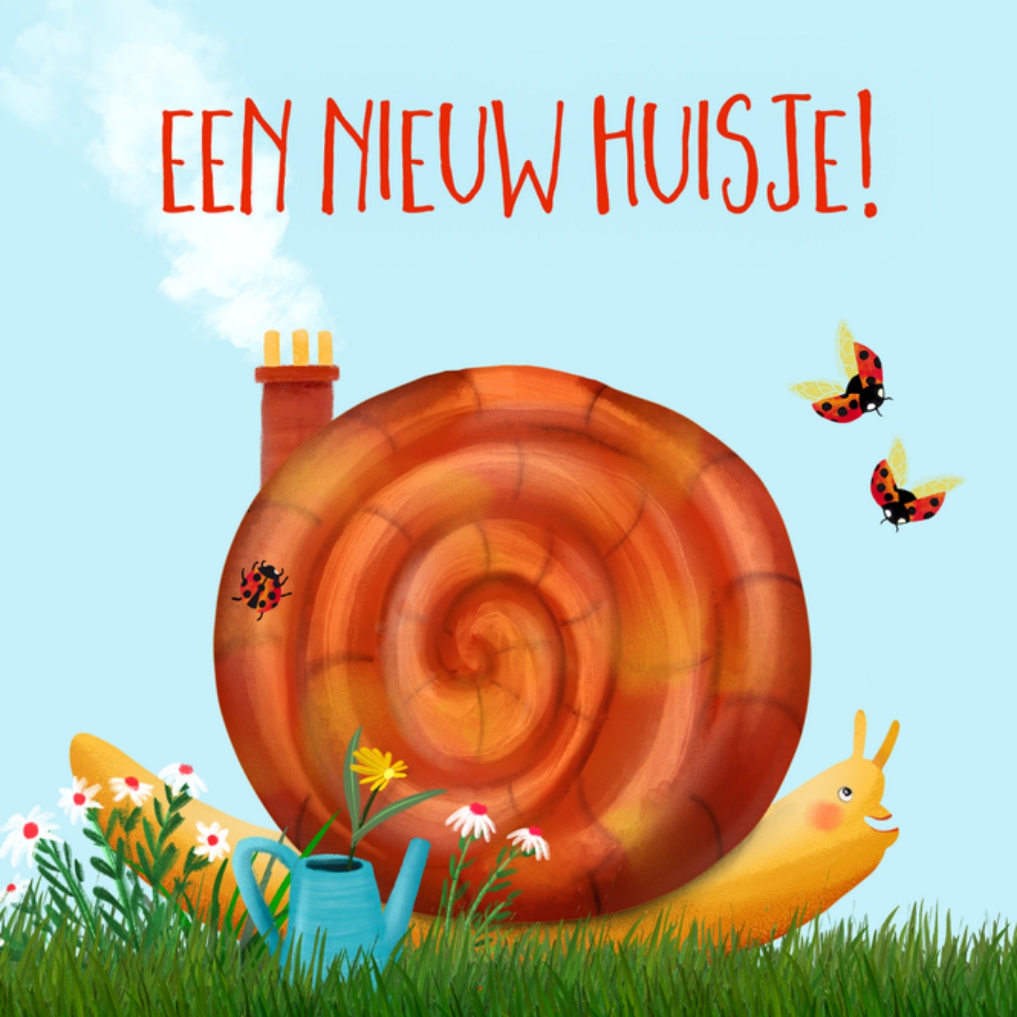 Nieuwe woning kaart Een nieuw huisje Vierkante Kaart Fishuals