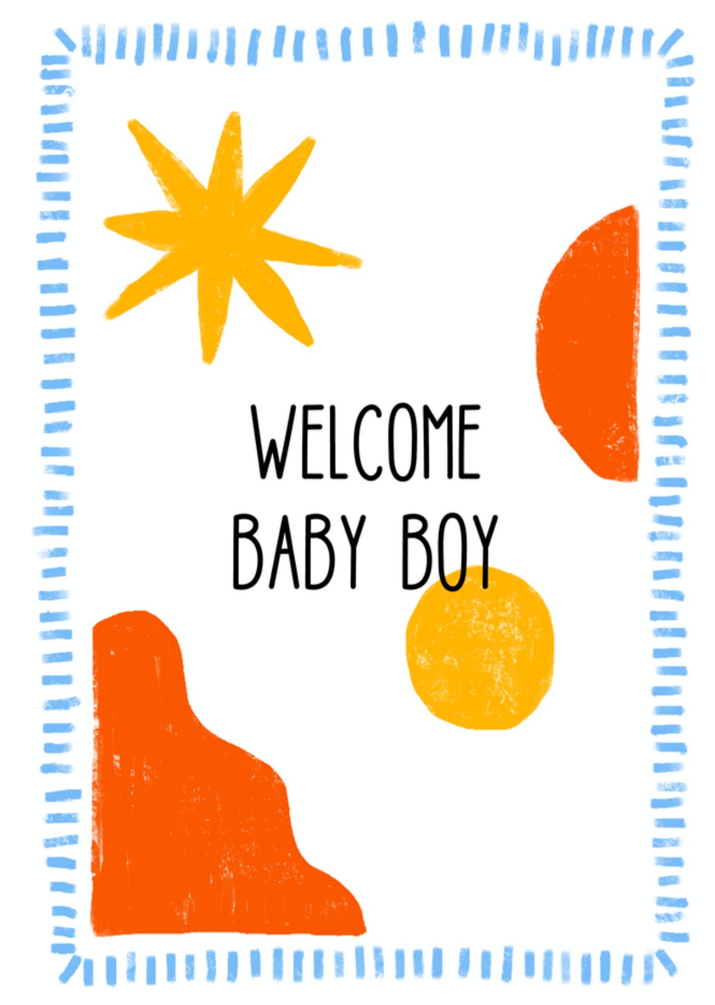 Greetz Geboortekaart Welcome baby boy Standard Card