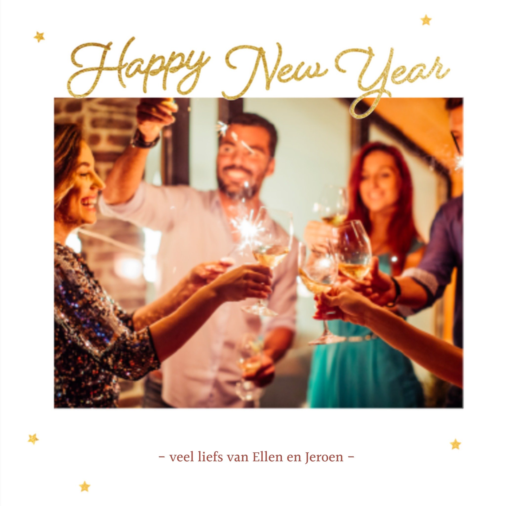 Greetz Nieuwjaarskaart met naam Vierkant