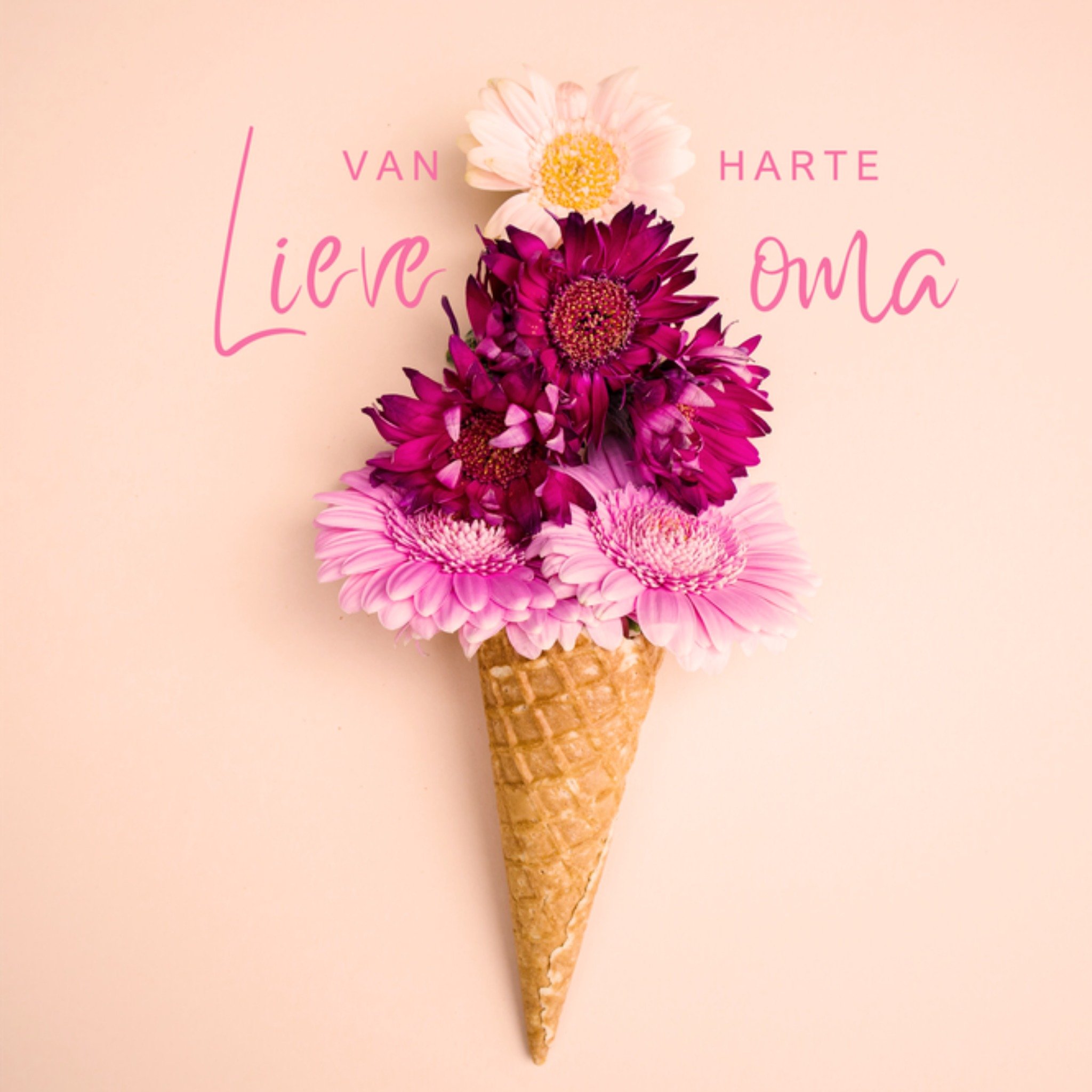 Verjaardagskaart Lieve Oma Vierkante Kaart Photoflash