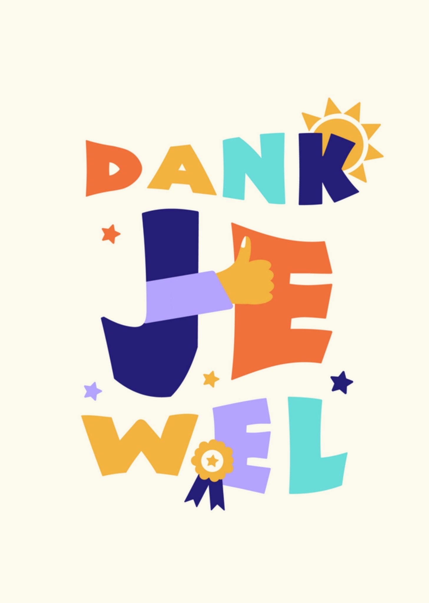 Bedankkaart illustratie Kaart Greetz