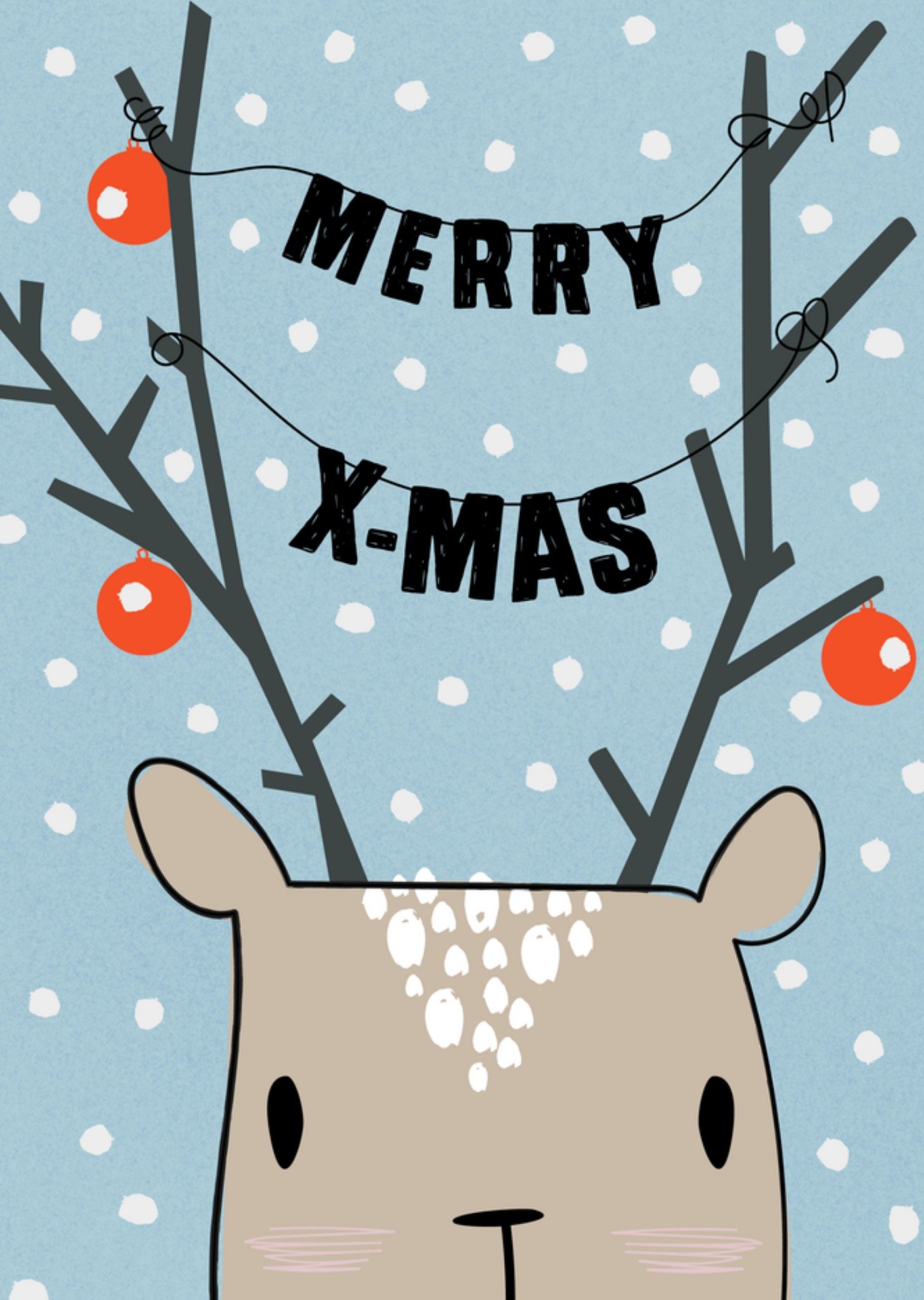 Kerstkaart Rendier Greetz