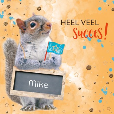 Heel Veel Succes Eekhoorn Kaart