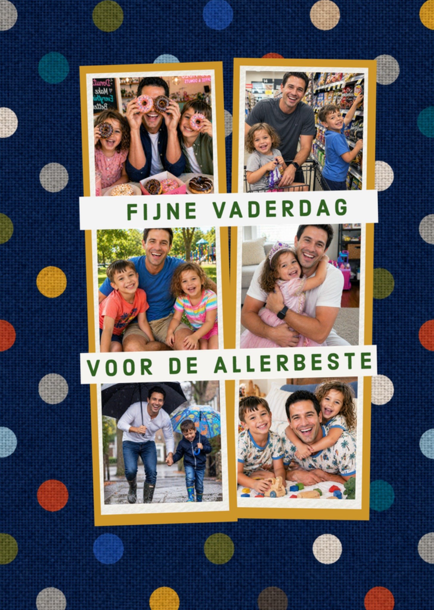 Polka Dot Collage Foto Upload Vaderdag Kaart Greetz