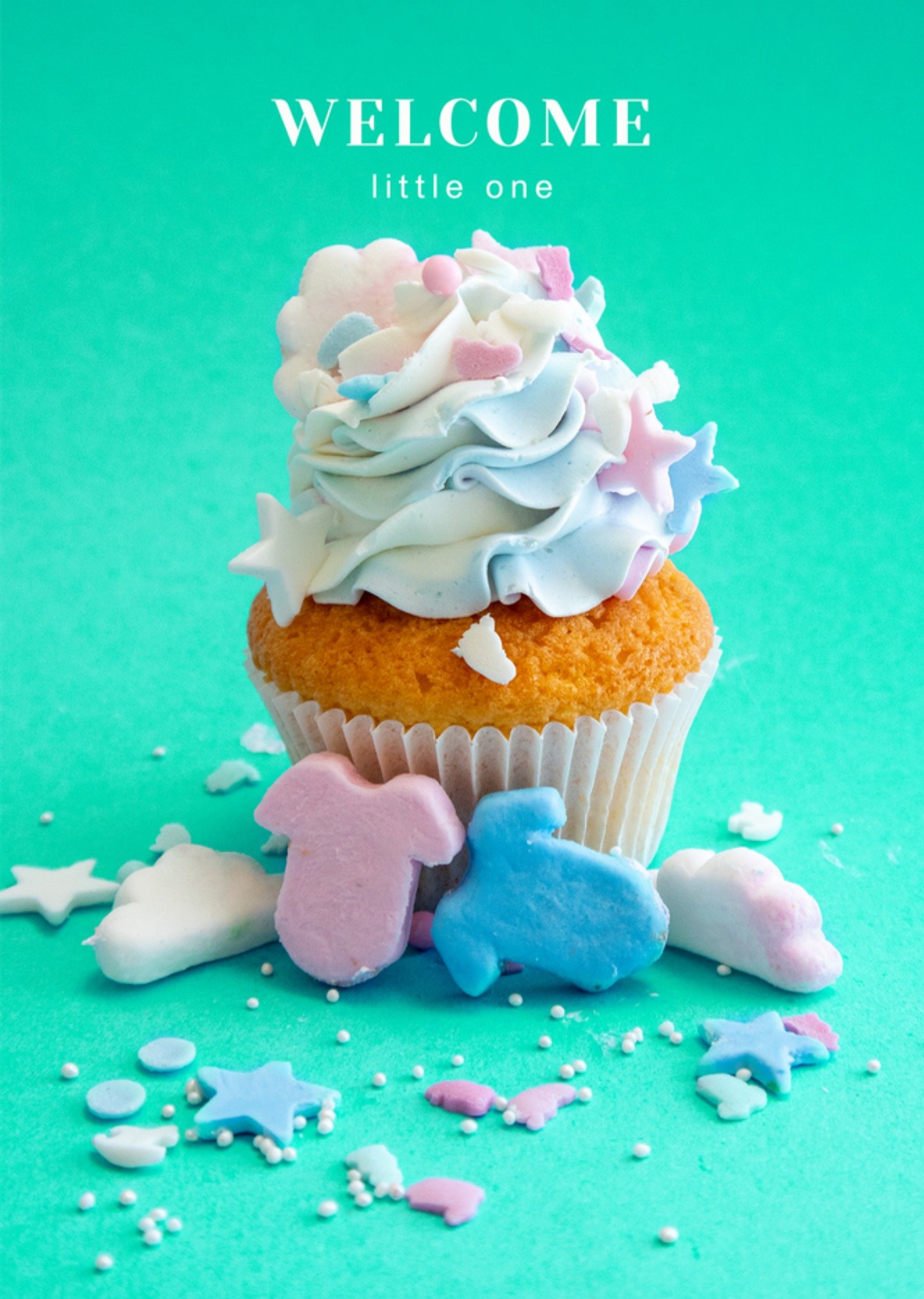 Geboortekaart Cupcake Kaart Photoflash