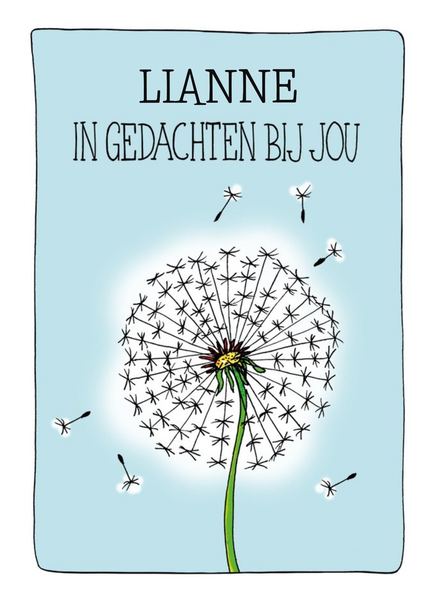 Denken aan kaart In gedachten bij jou Kaart Sandysign