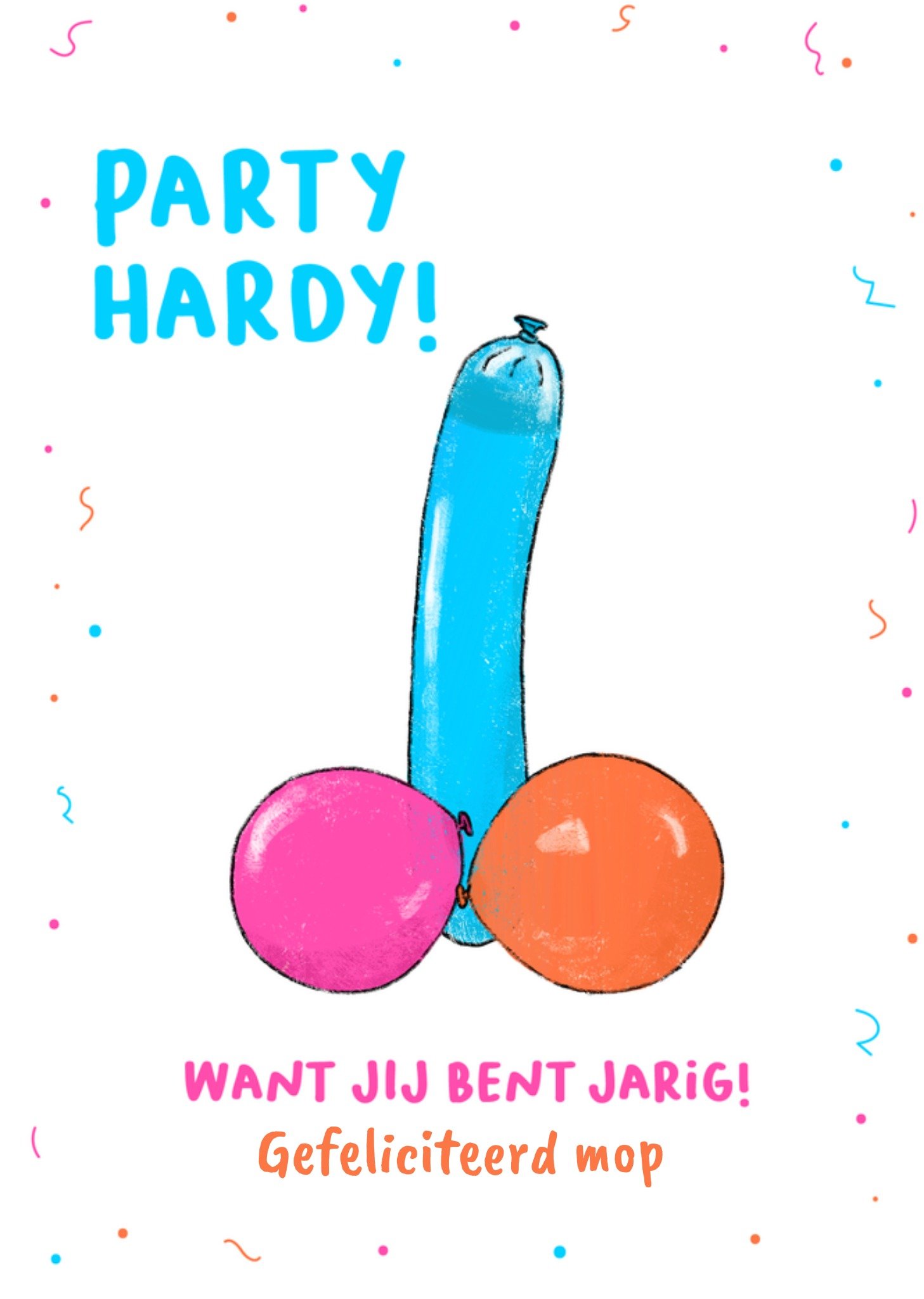 Verjaardagskaart Party hard Kaart Liefs Jansje