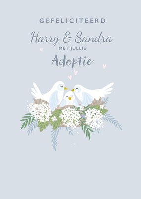 Geïllustreerde Vogelfamilie Adoptie Kaart