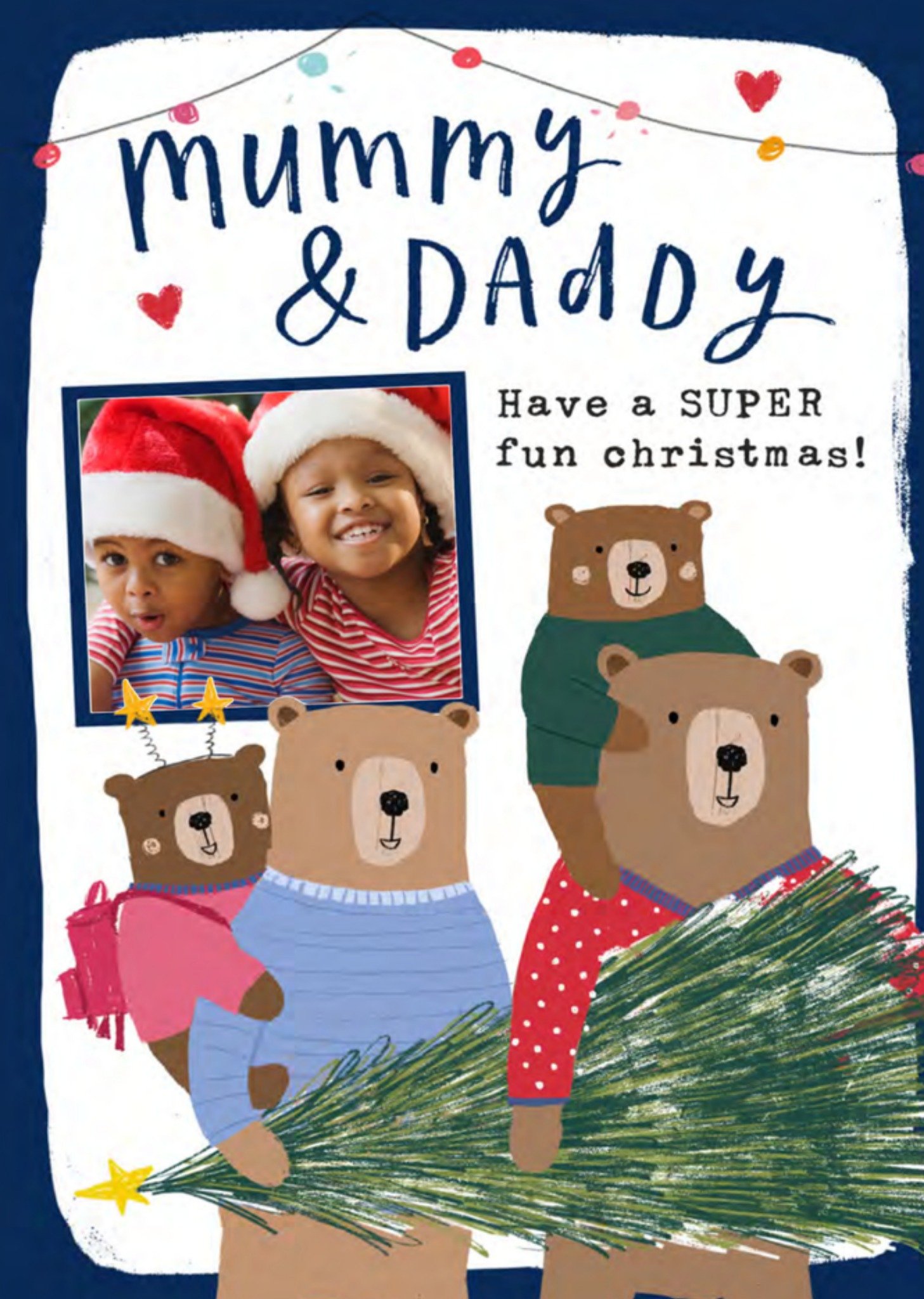 Greetz Kerstkaart fotokaart beren Standard Card