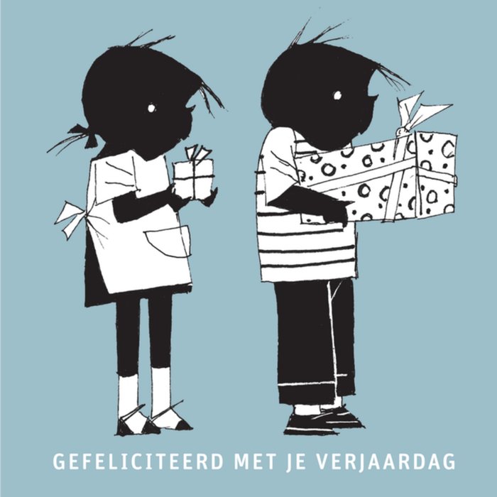 Fiep Westendorp | Verjaardagskaart | Jip en Janneke | Blauw