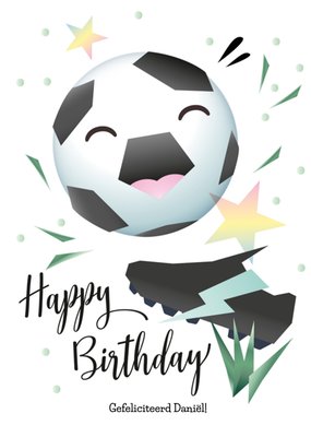 Geïllustreerd Voetbal Verjaardag Kaart