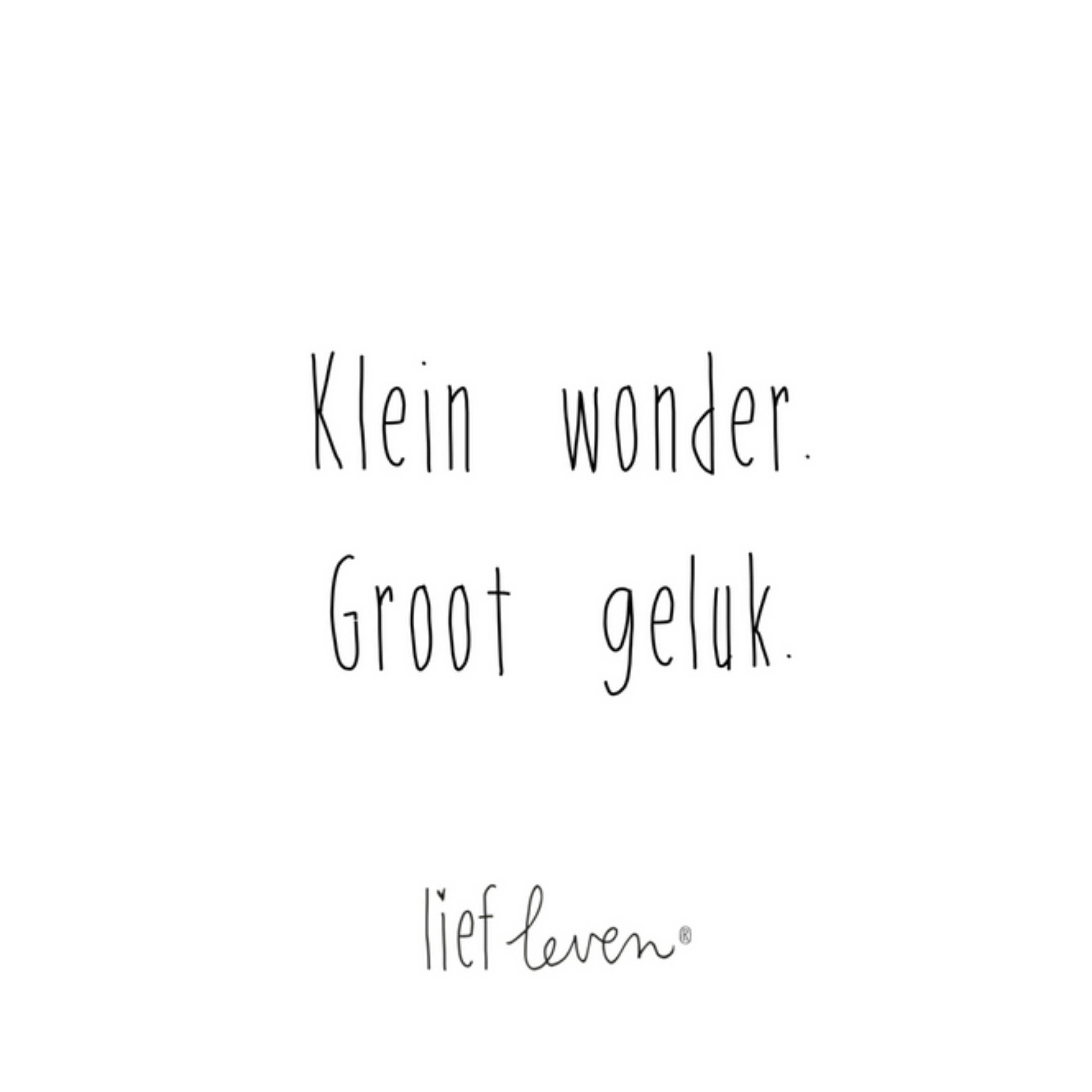 Lief Leven - Quote - Klein wonder