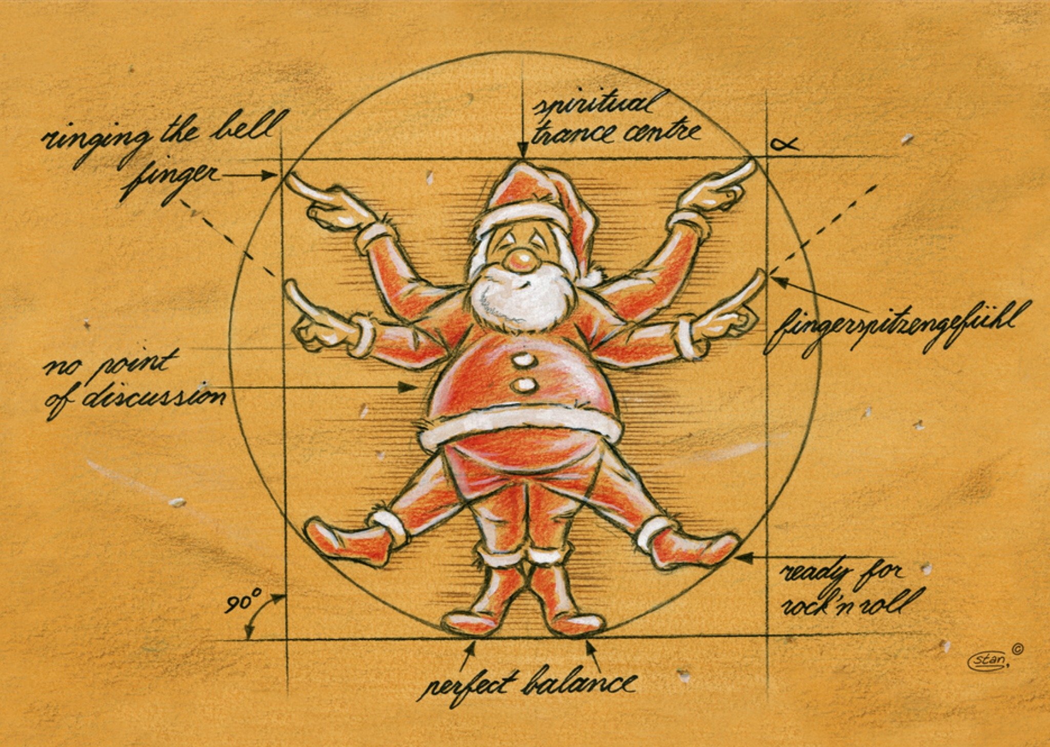 Kerstkaart Kerstman Stan Groenland