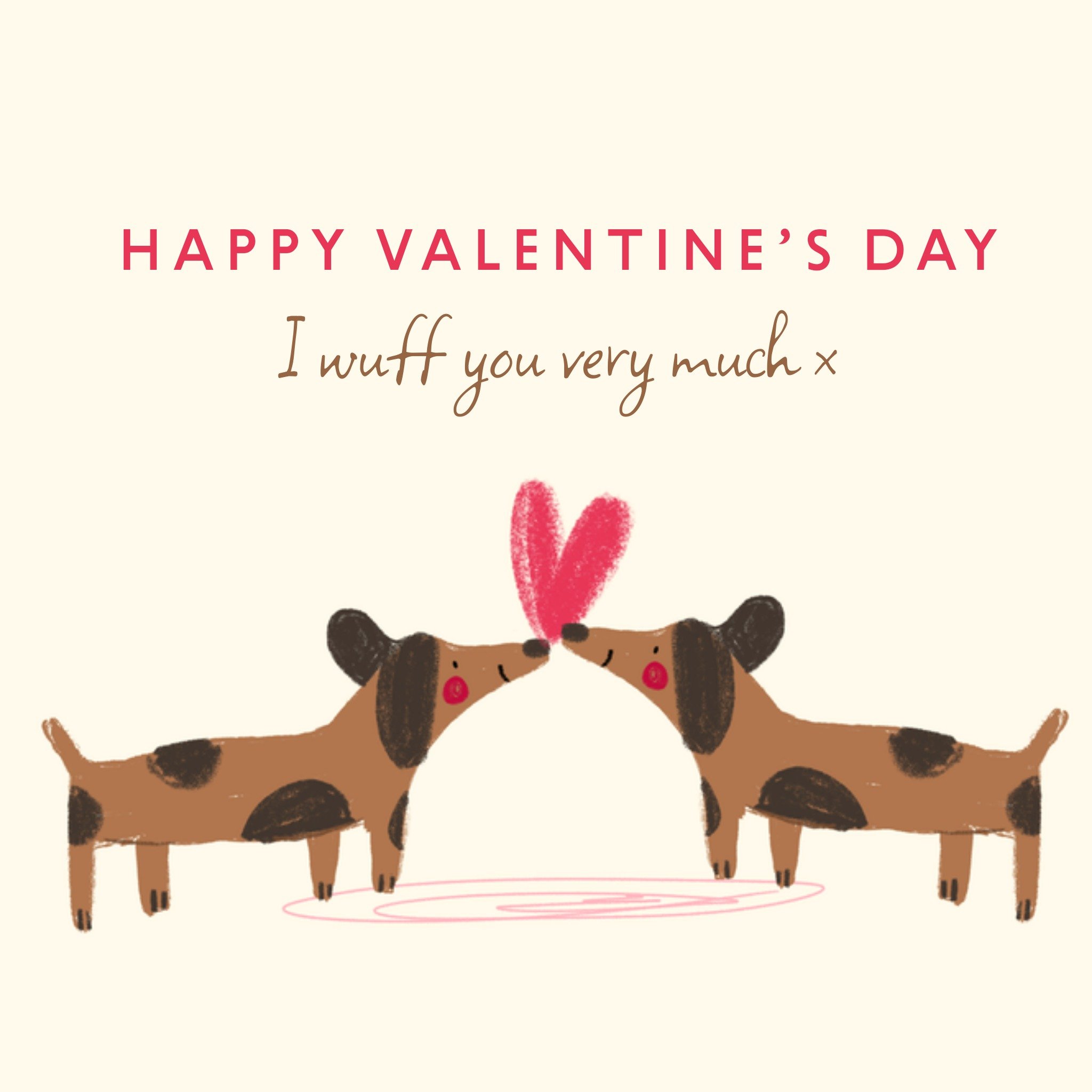 Valentijnskaart I Wuff You Very Much Vierkante Kaart Greetz