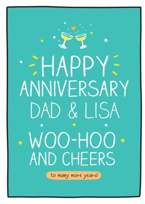 Woo-Hoo And Cheers Sterren Typografisch Champagneglazen Papa Jubileum Kaart