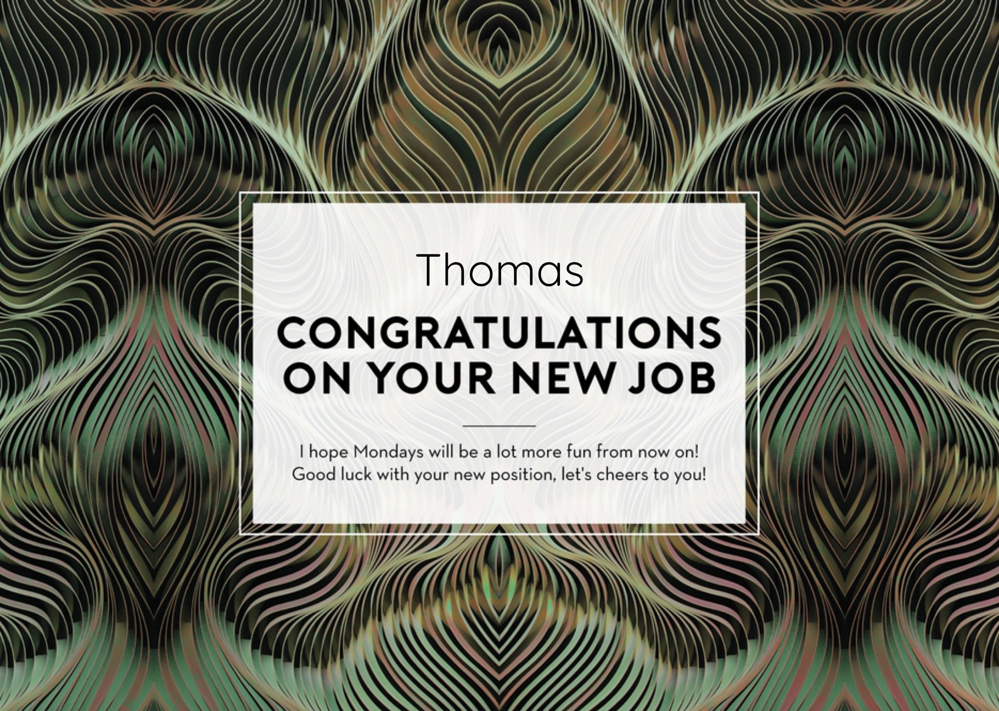 Nieuwe baan kaart Patroon Kaart The Gift Label