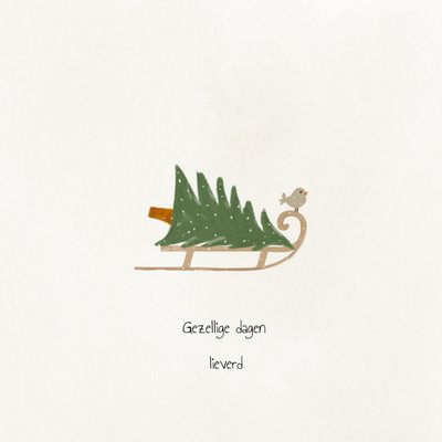 Greetz | Kerstkaart | kerstboom | slee