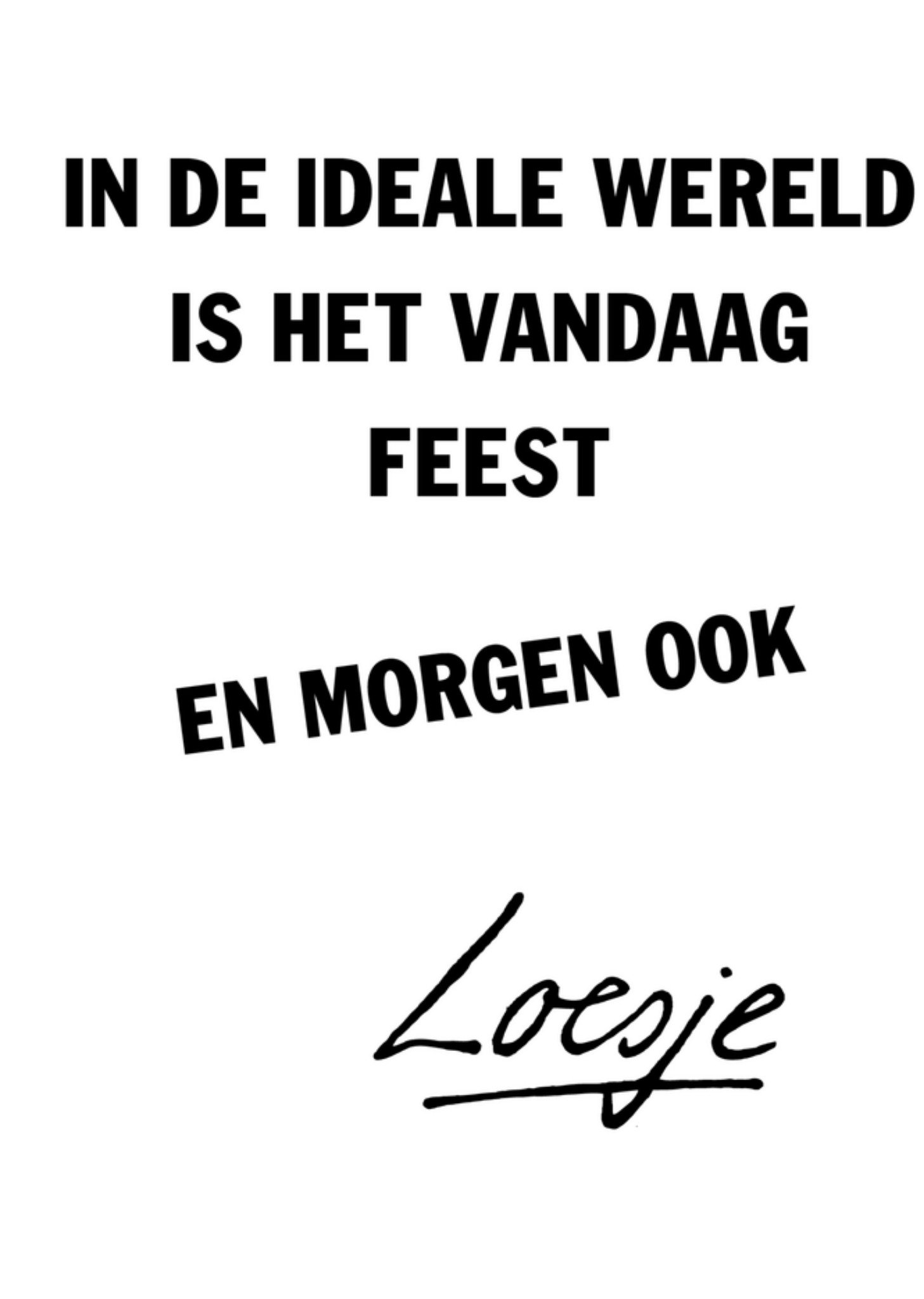Uitnodiging verjaardag feestje Kaart Loesje