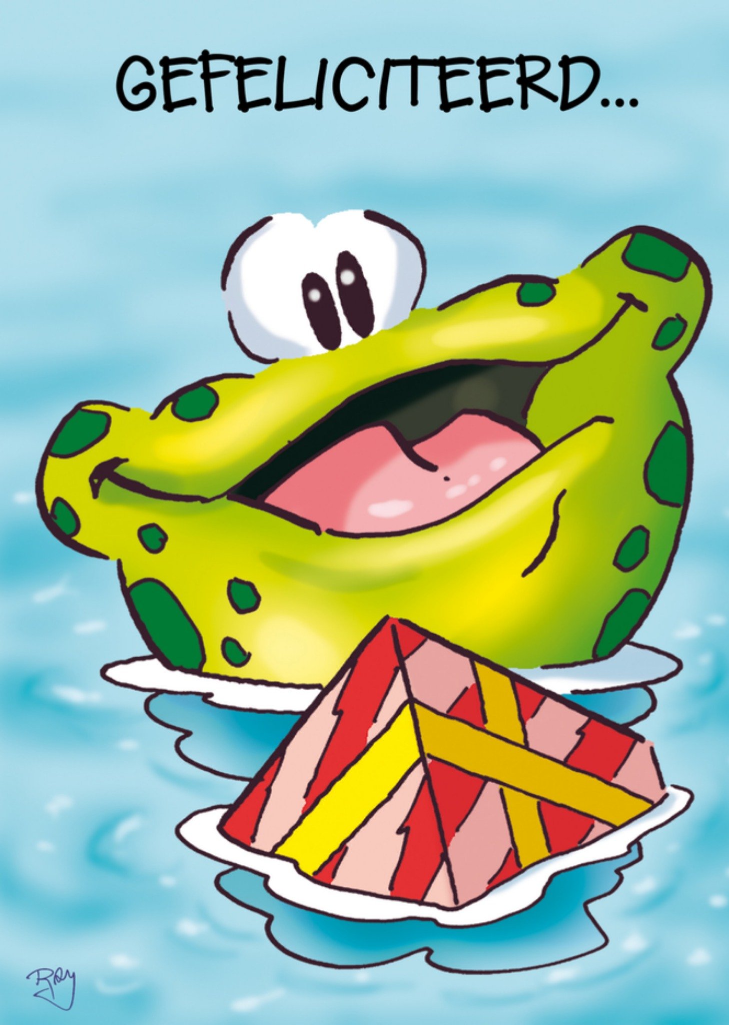 Felicitatiekaart kikker cadeaus Kaart Doodles