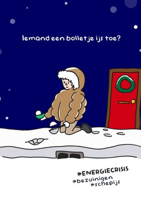 Liefs Jansje | Kerstkaart | Ijs | energie crisis