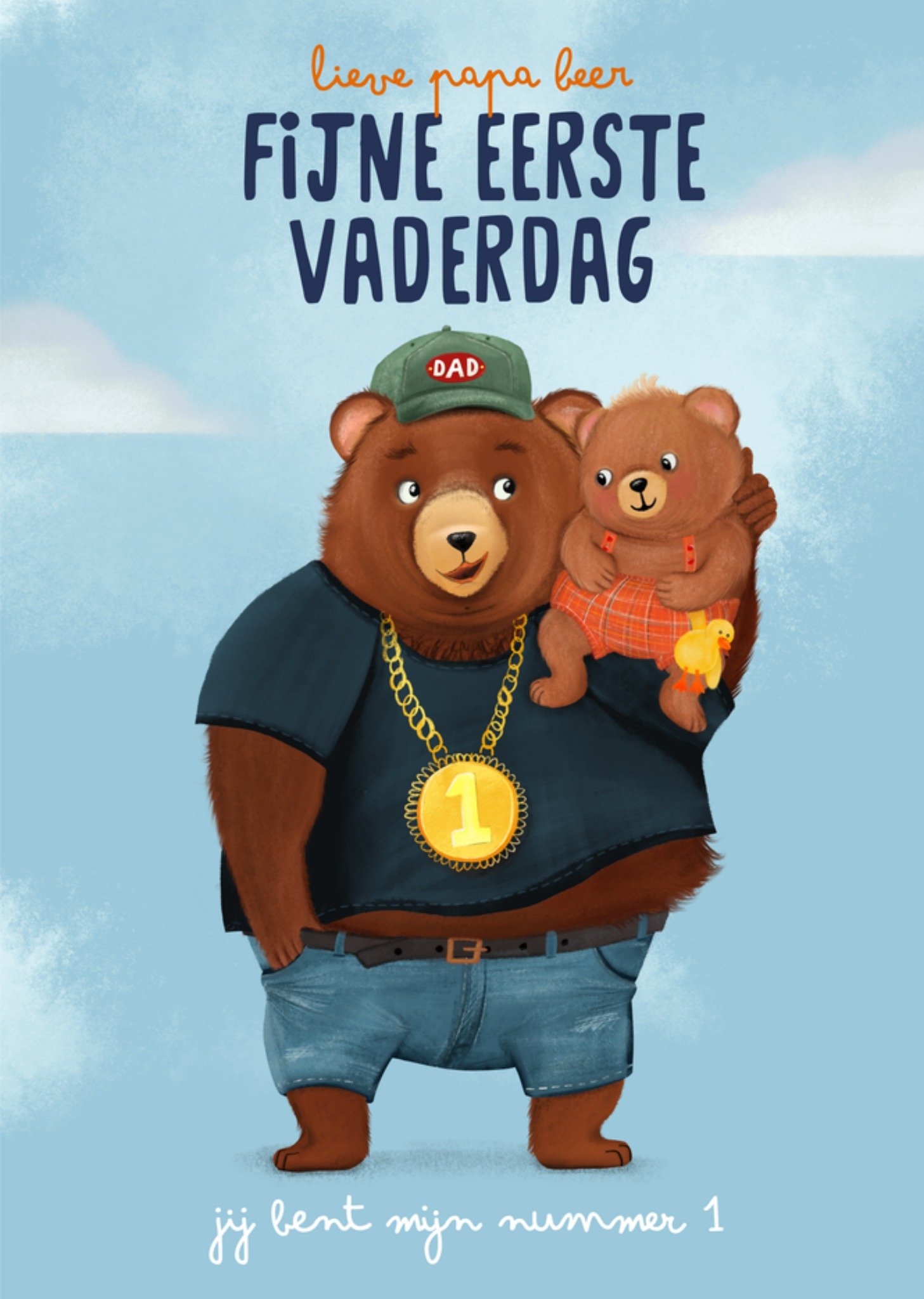 Fishuals | Vaderdagkaart | Papa Beer | Fijne Eerste Vaderdag | Standard Card