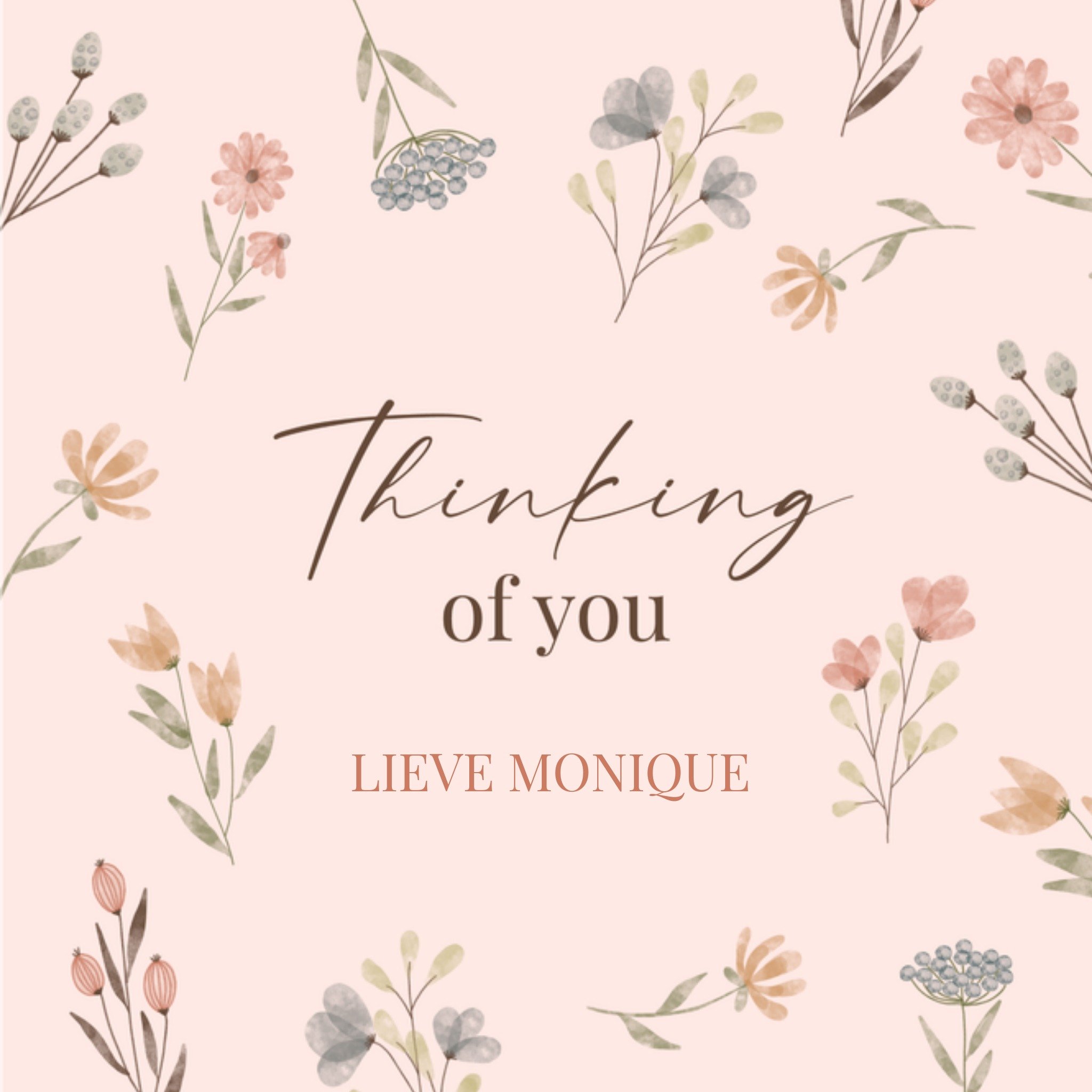 Papercute Denken aan kaart Fleurig Thinking of you Vierkant