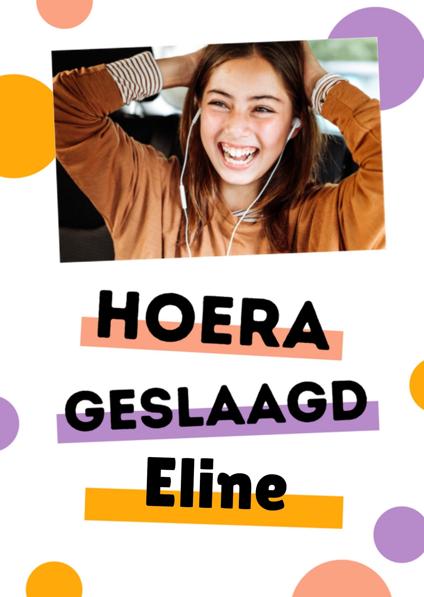 Geslaagd kaart met foto met naam Kaart Greetz