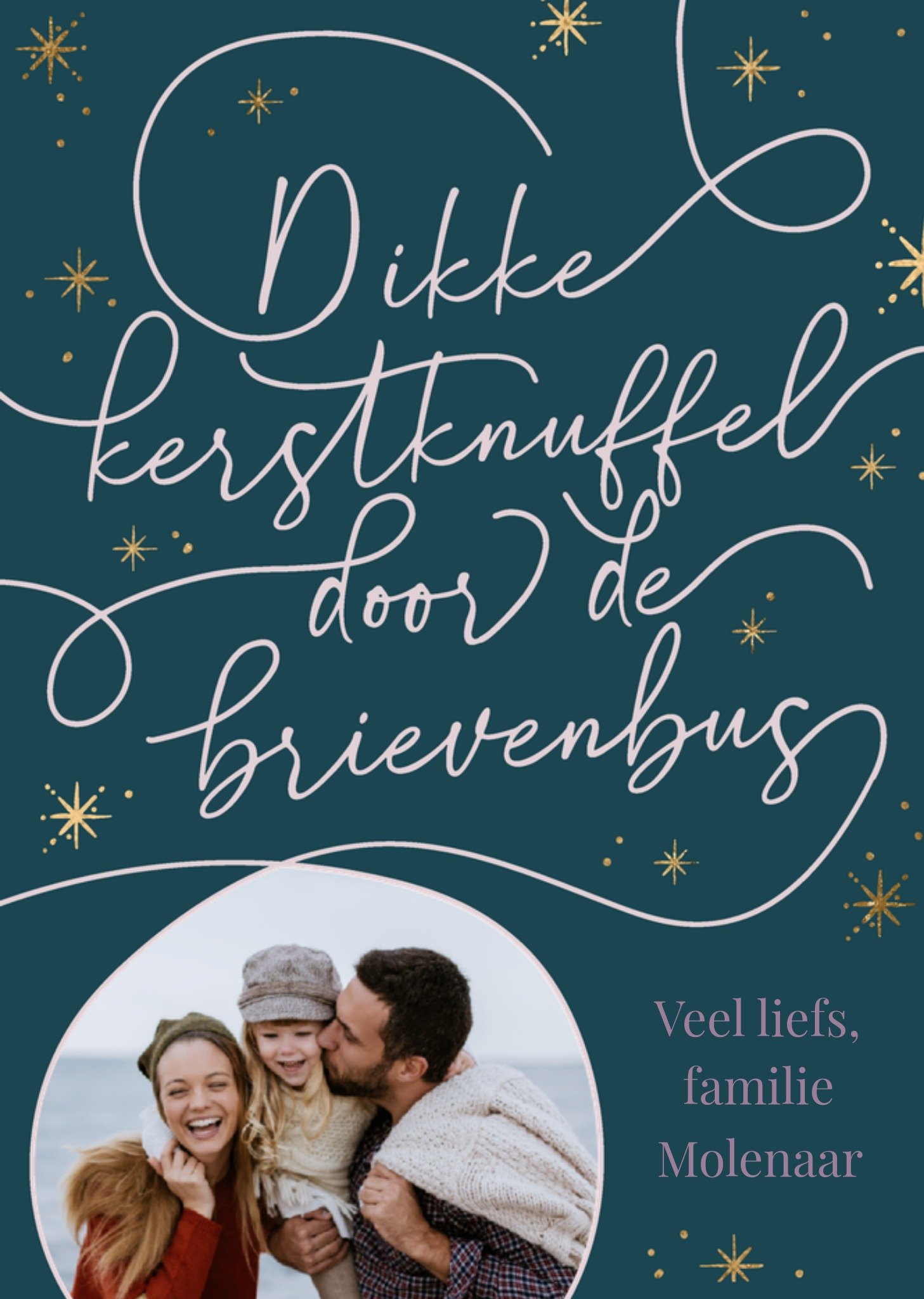Greetz Kerstkaart Van de familie Met foto Standard Card