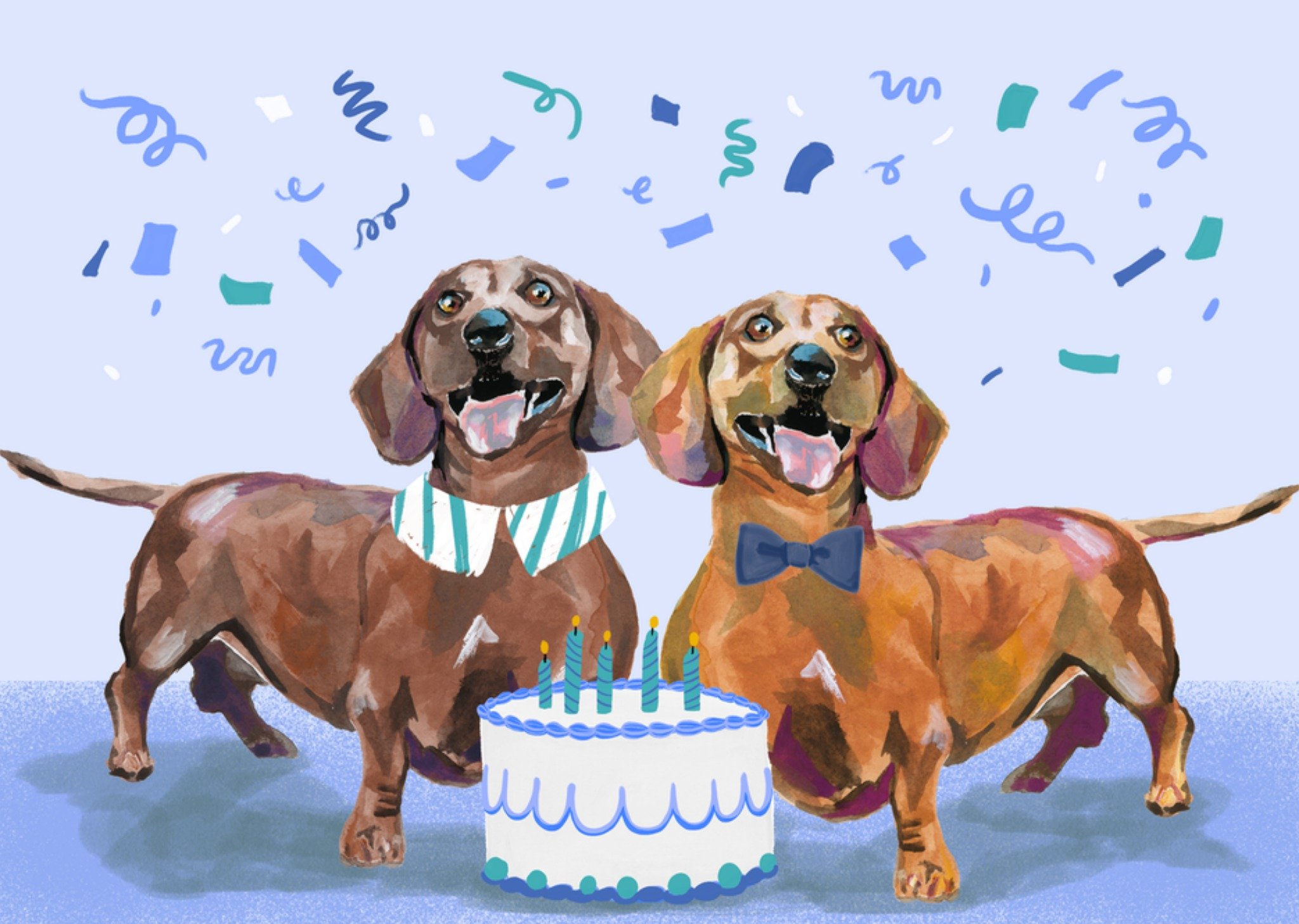 Verjaardagskaart Teckels Kaart Drunk Girl Designs