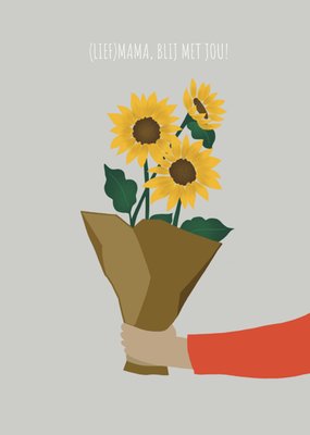 Blij Met Jou Geïllustreerd Zonnebloemen Mama Kaart
