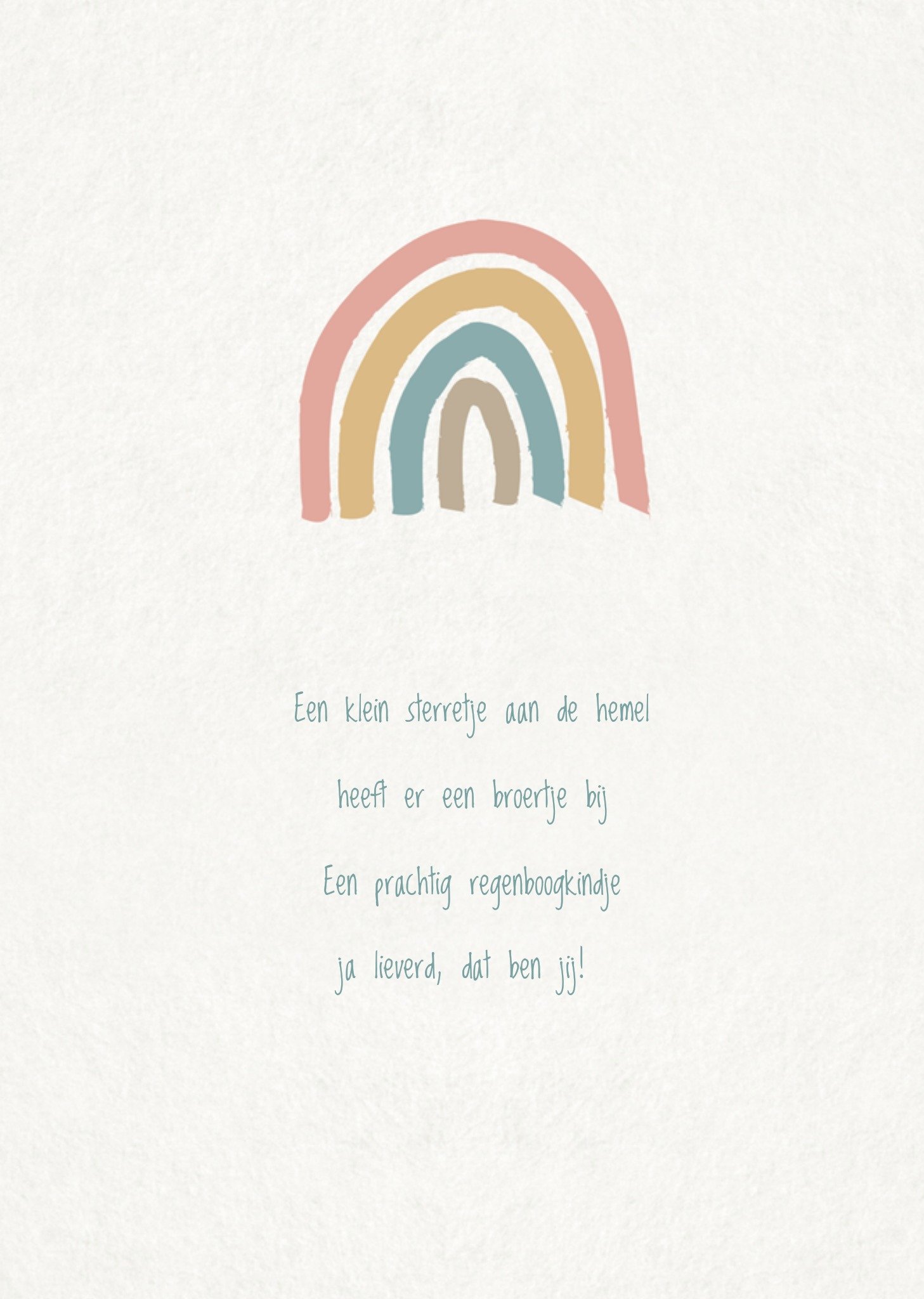 Greetz Geboortekaart Regenboogkindje Standard Card