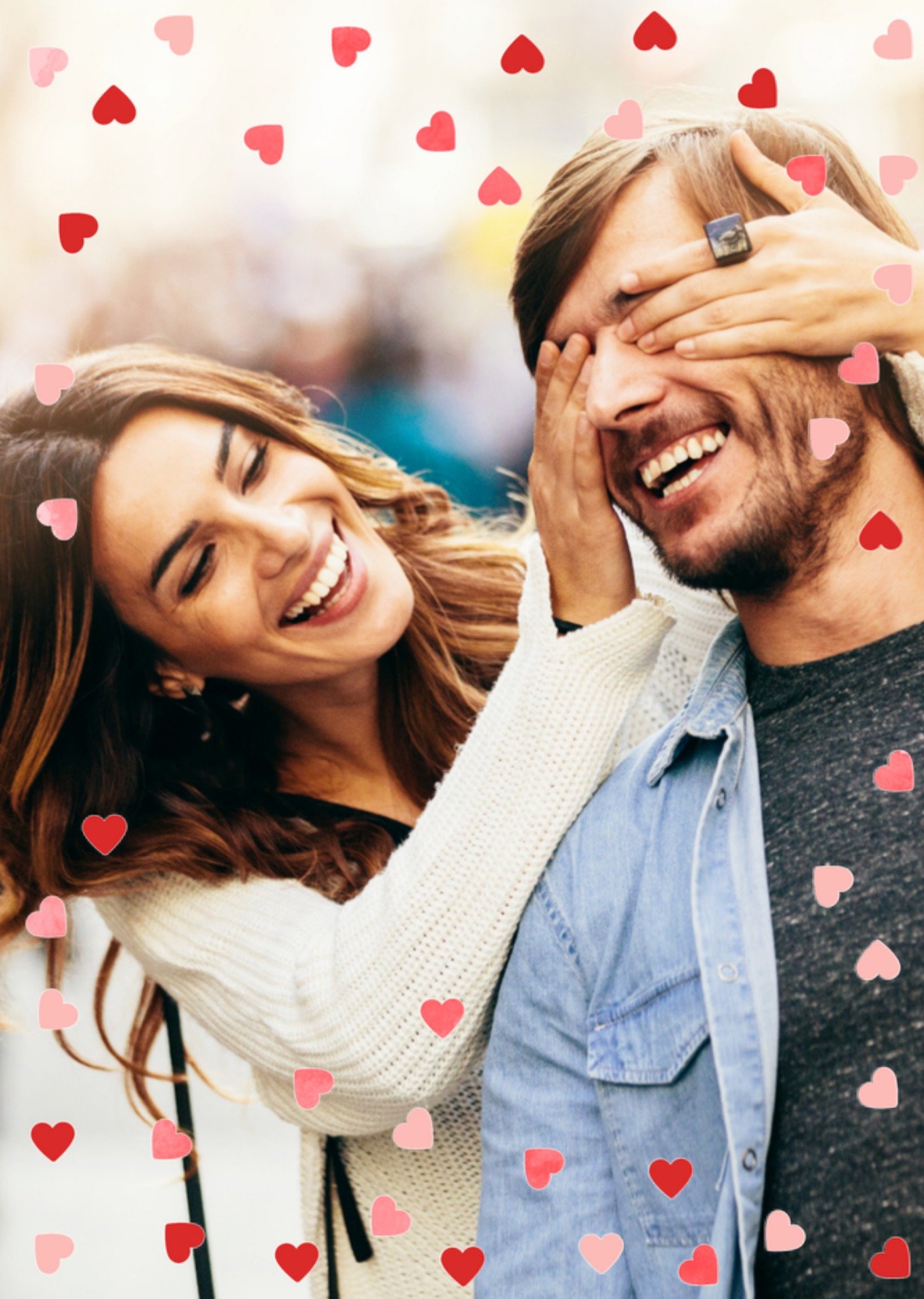 Greetz Valentijnskaart fotokaart hartjes Standard Card