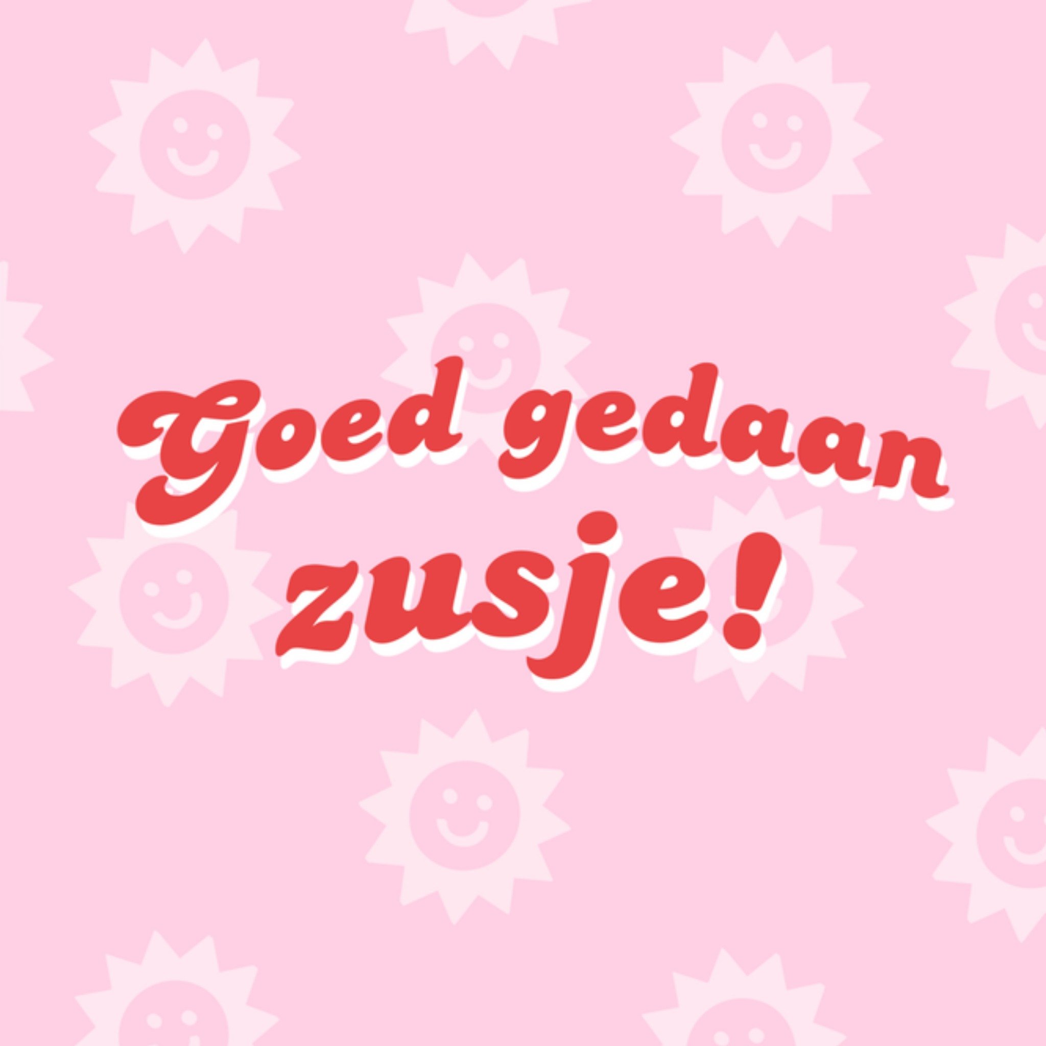 Greetz Geslaagd kaart zusje zon Vierkant