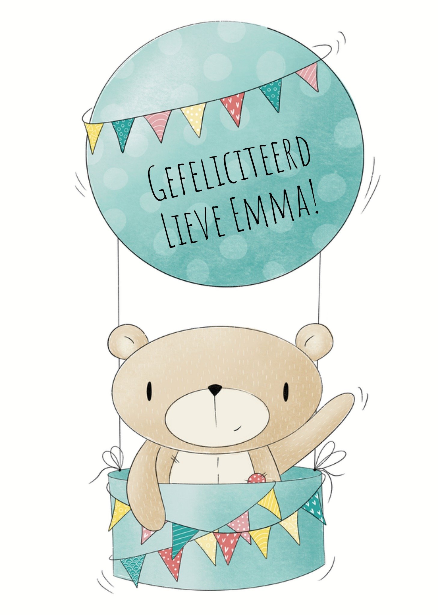 Studio Fred Verjaardagskaart Gefeliciteerd Aanpasbare tekst Kaart Studio Fred Illustraties