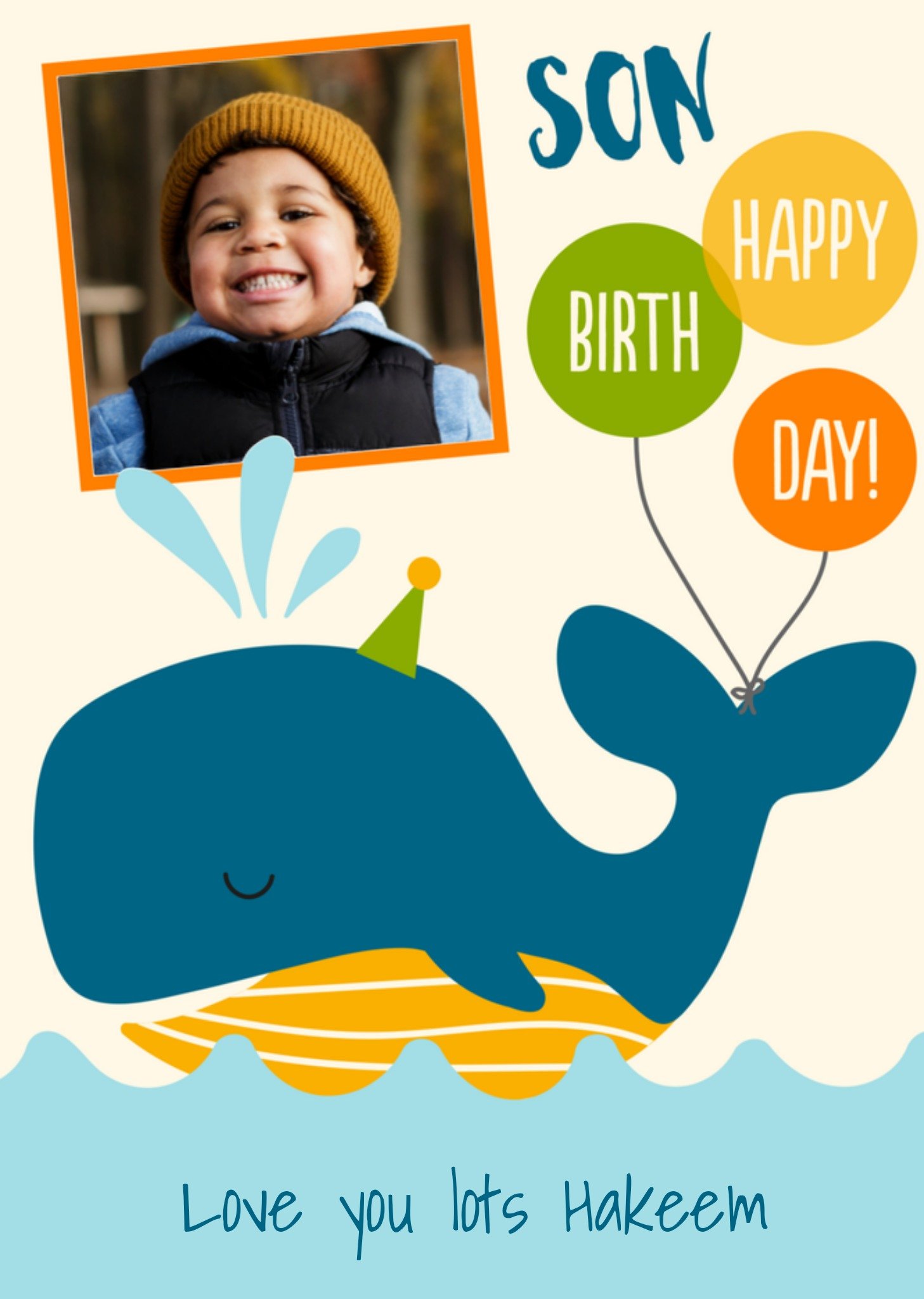 Verjaardag Zoon Walvis Kaart Greetz