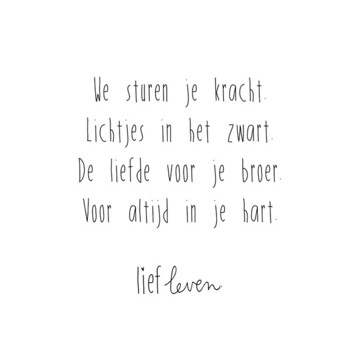 Lief Leven | Condoleancekaart | Broer