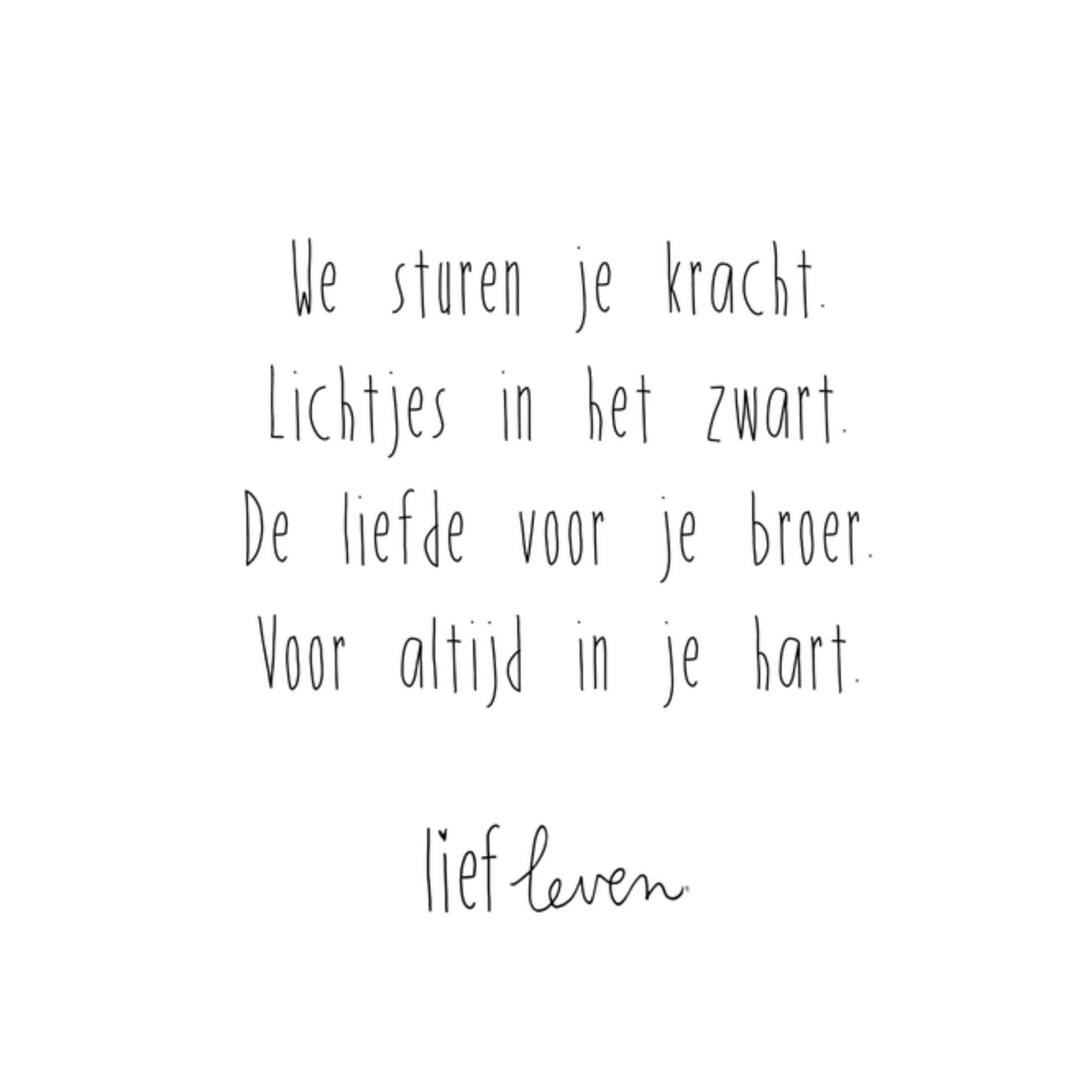 Lief Leven - Condoleancekaart - Broer