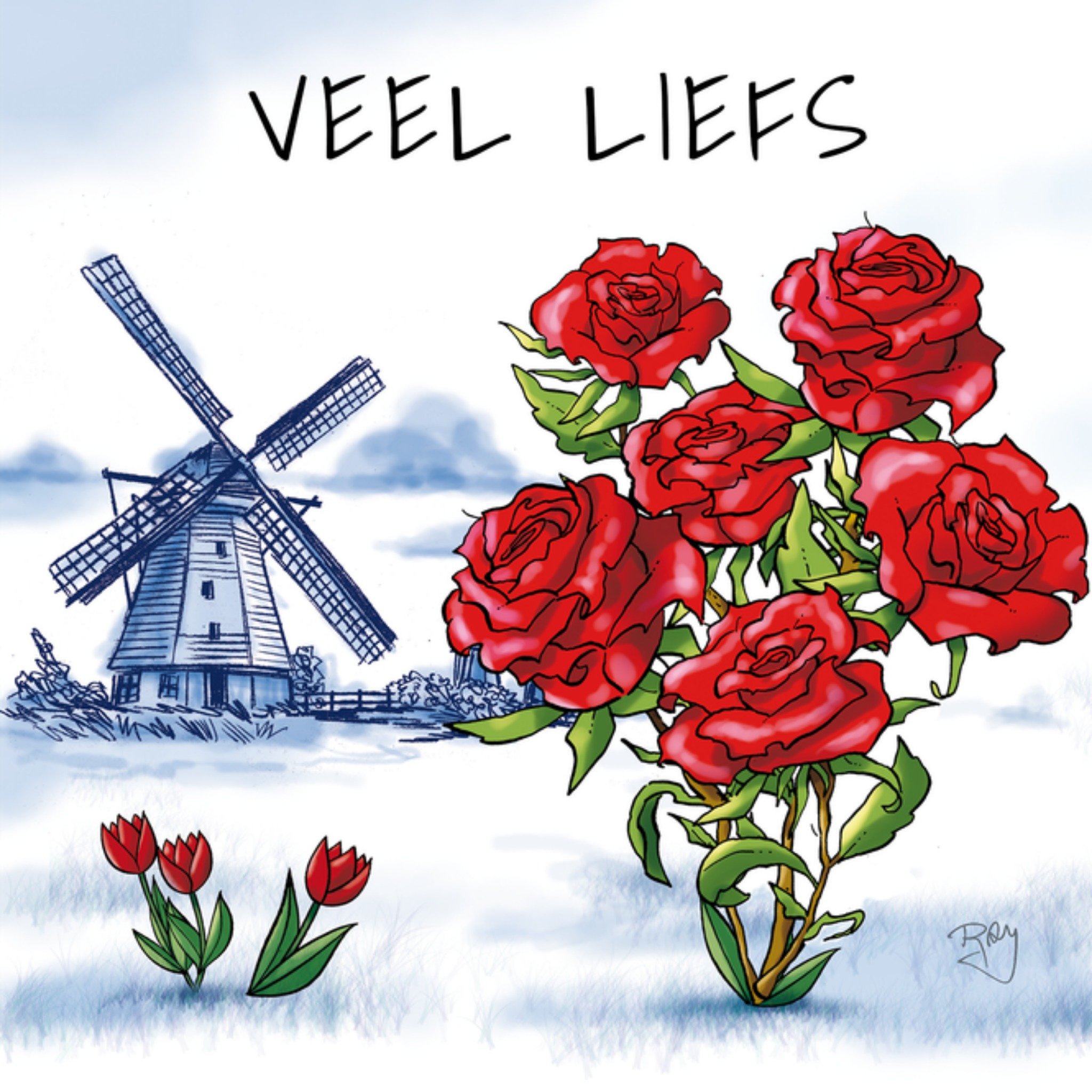 Zomaar kaart Veel Liefs Doodles