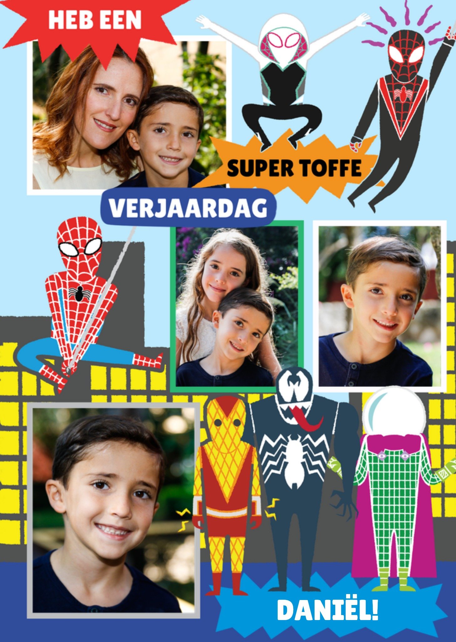 Verjaardagskaart Met fotos Karakters Kaart Spiderman