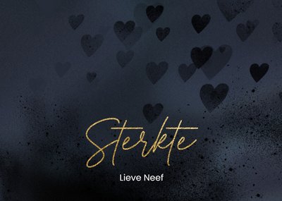 Goudfolie Hartjes Patroon Typografisch Sterkte Neef Kaart