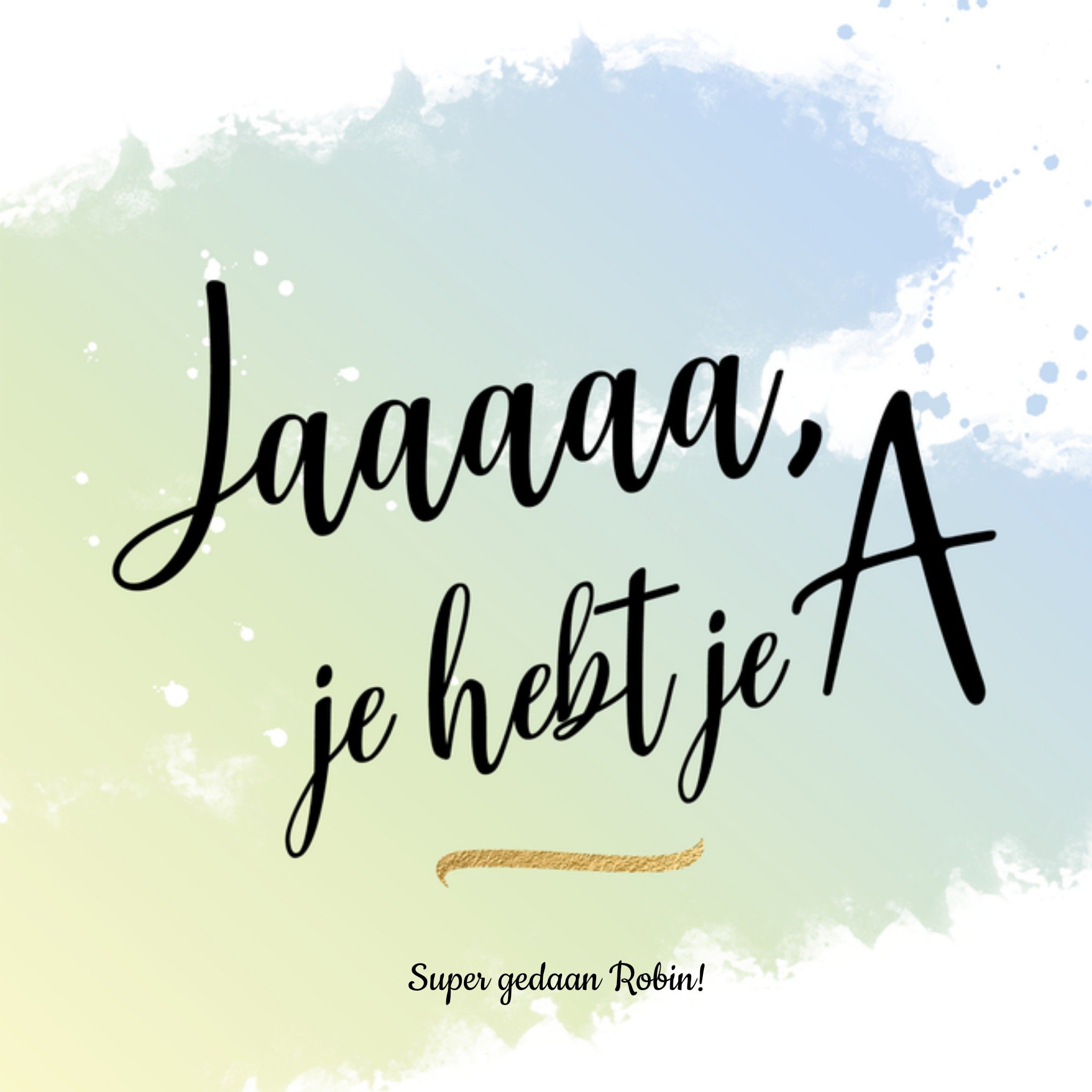 Luckz Zwemdiploma kaart met naam Vierkant