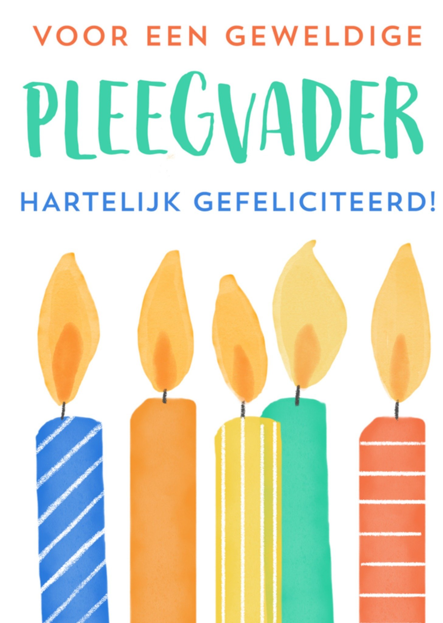 Verjaardag Kaarsjes Pleegvader Kaart Greetz