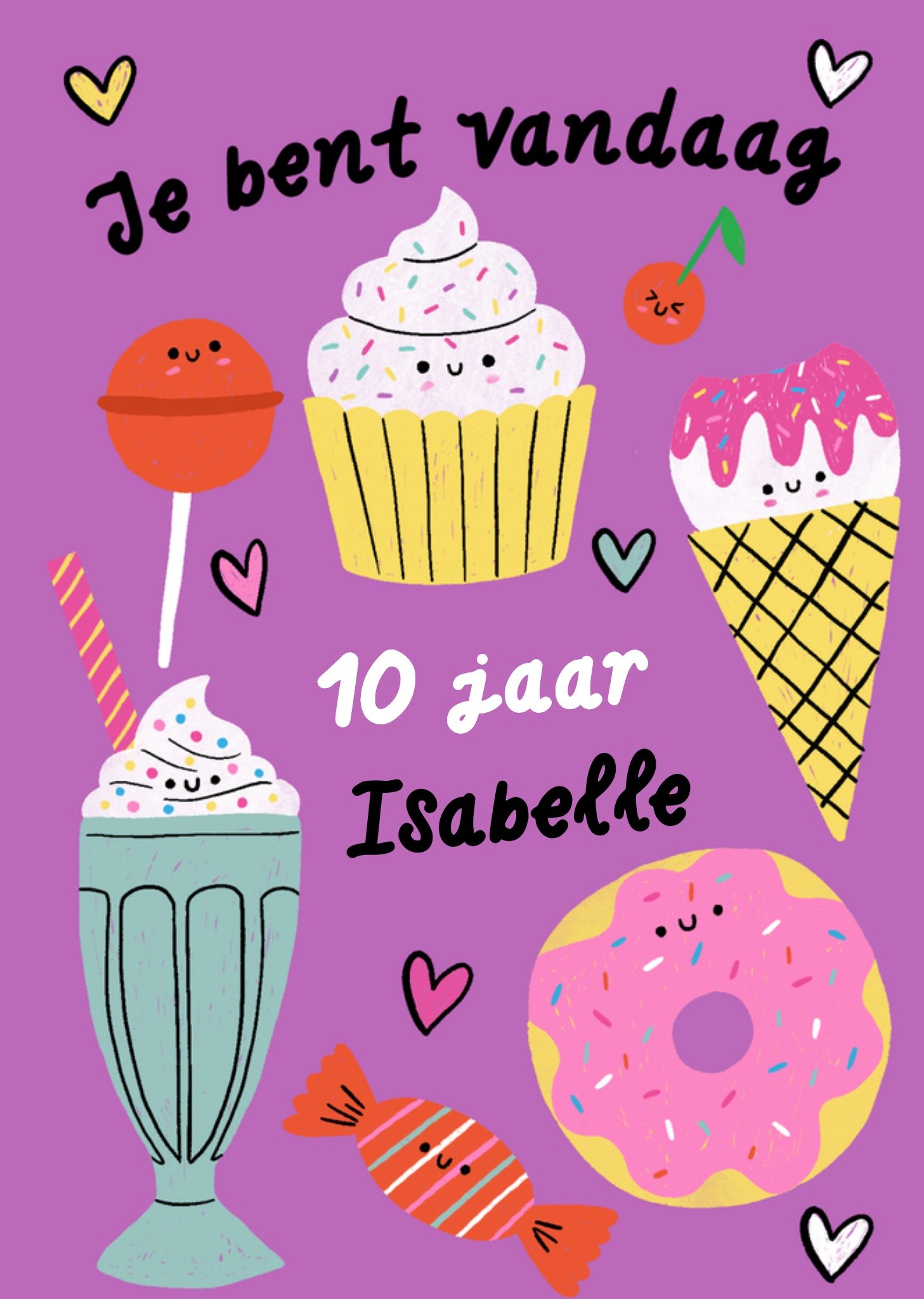 Verjaardagskaart zoete lekkernijen Greetz