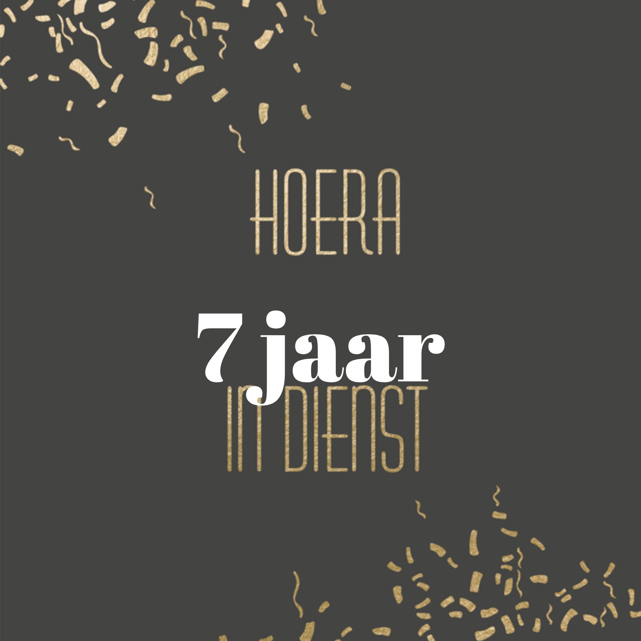 Greetz Jubileumkaart 7 jaar in dienst Vierkant