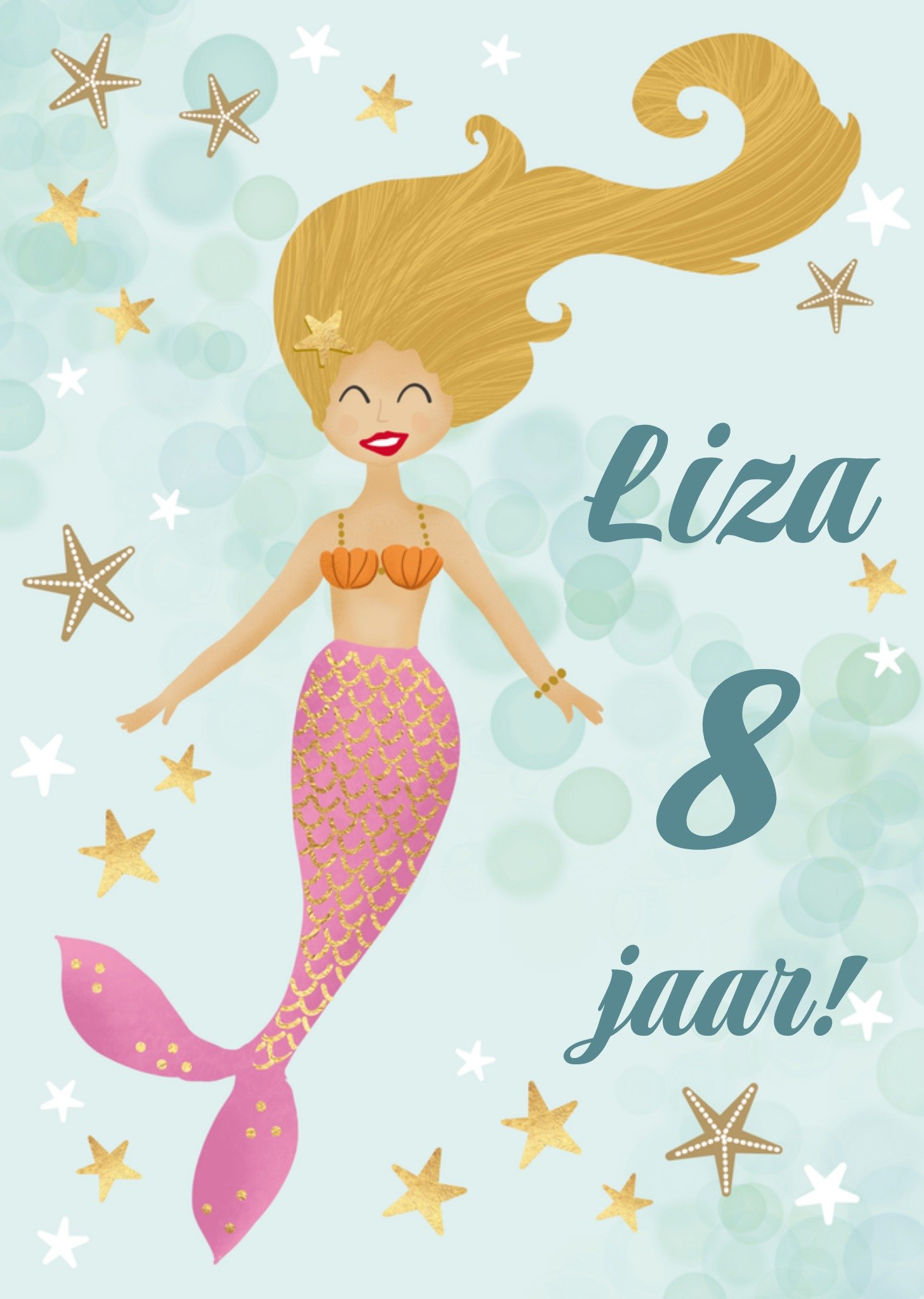 Verjaardag Zeemeermin Kaart Tsjip