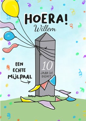 Liefs Jansje | Werk jubileum kaart | Een echte mijlpaal