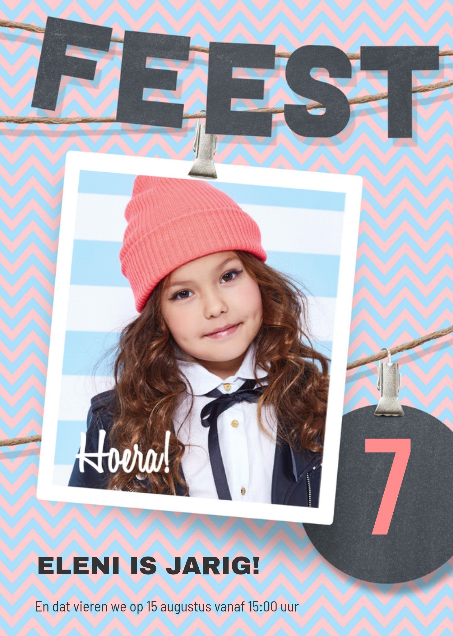 Luckz Uitnodigingen Kinderfeestje 7 jaar Standard Card